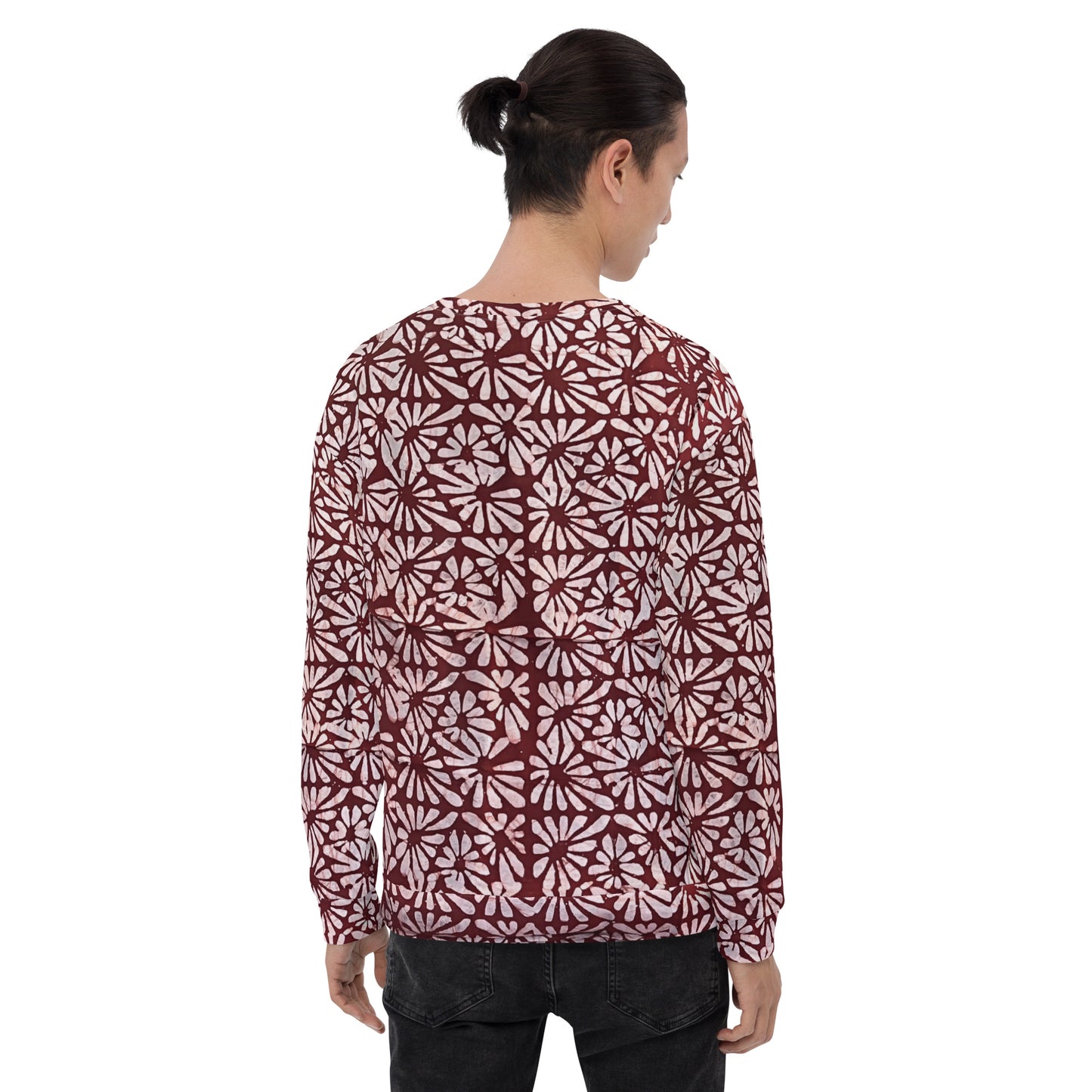 Red Abstract Adire Unisex Sweatshirt