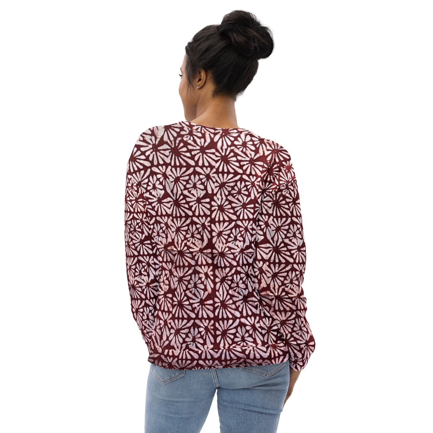 Red Abstract Adire Unisex Sweatshirt