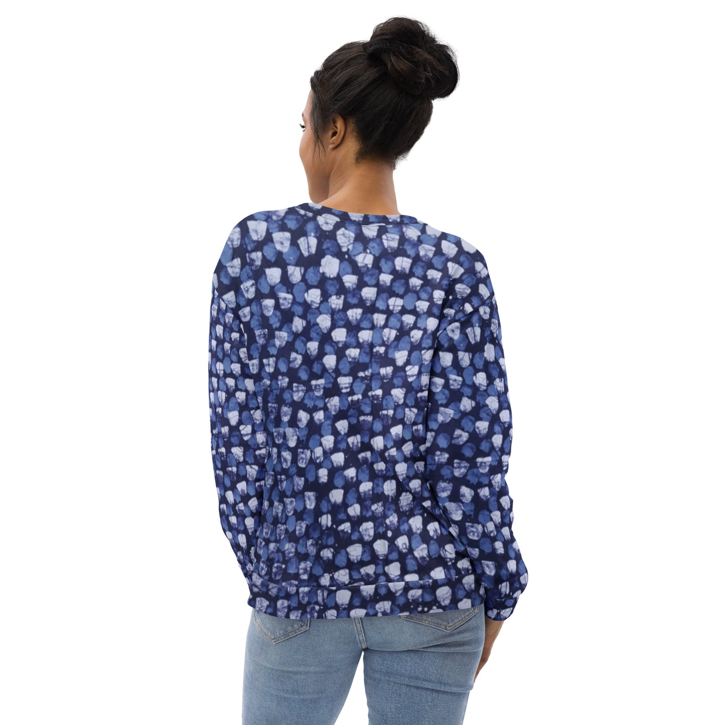 Blue Dotted Adire Unisex Sweatshirt