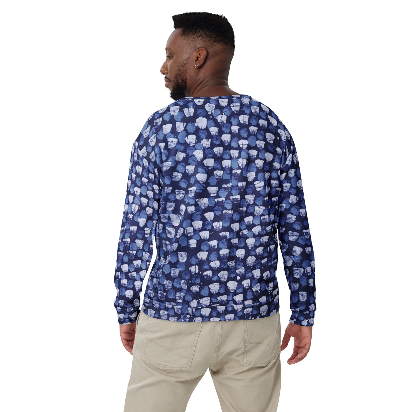 Blue Dotted Adire Unisex Sweatshirt