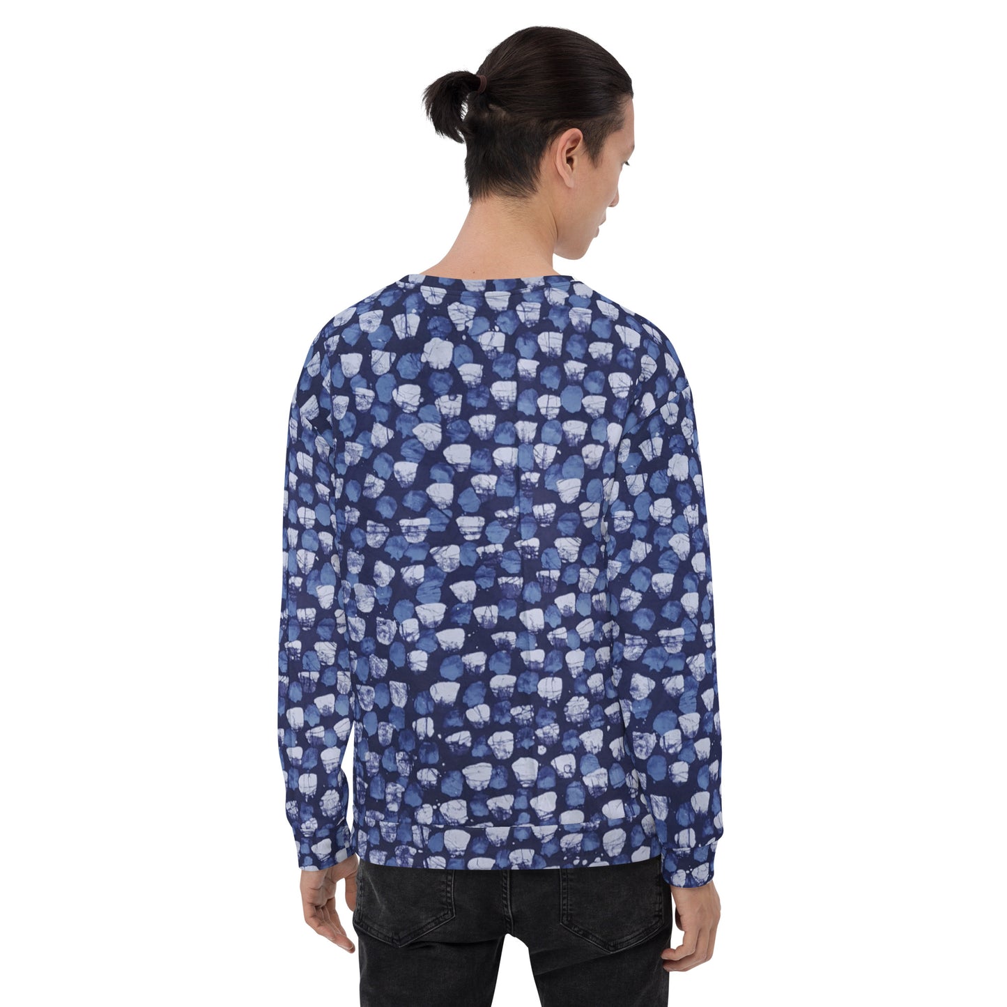 Blue Dotted Adire Unisex Sweatshirt