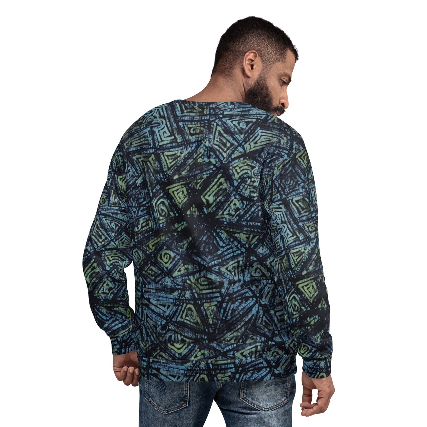 Blue Dotted Adire Unisex Sweatshirt