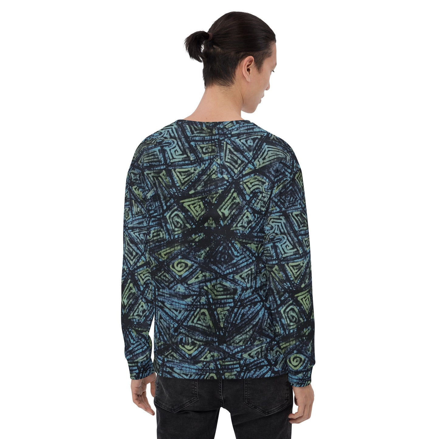 Blue Dotted Adire Unisex Sweatshirt