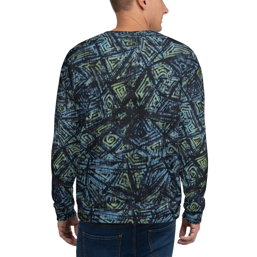 Blue Dotted Adire Unisex Sweatshirt