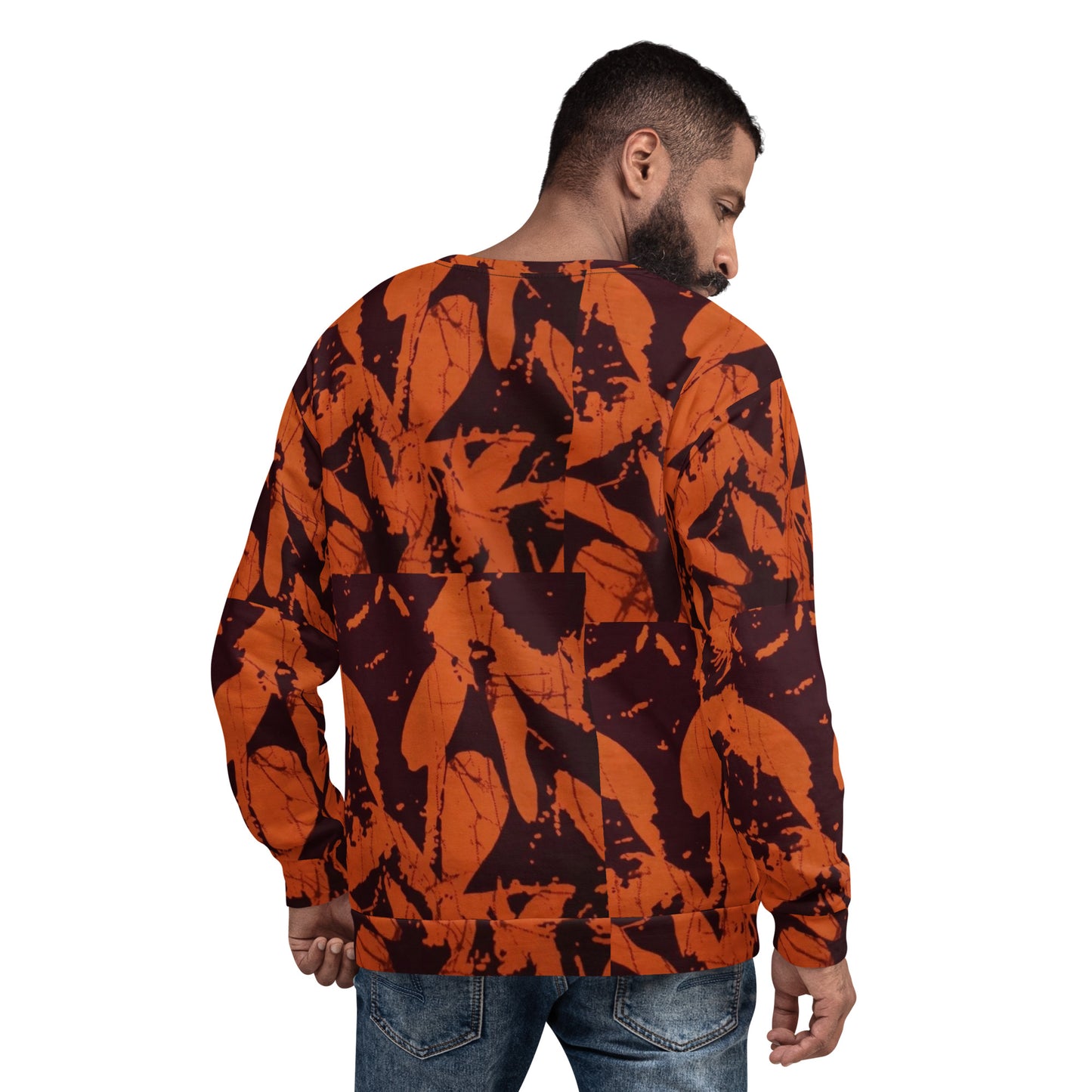 Orange Adire Unisex Sweatshirt