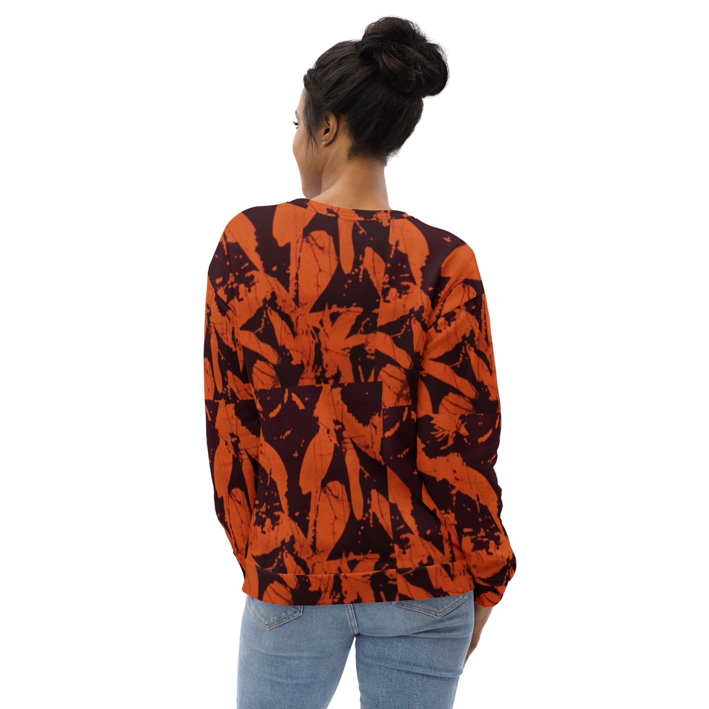 Orange Adire Unisex Sweatshirt