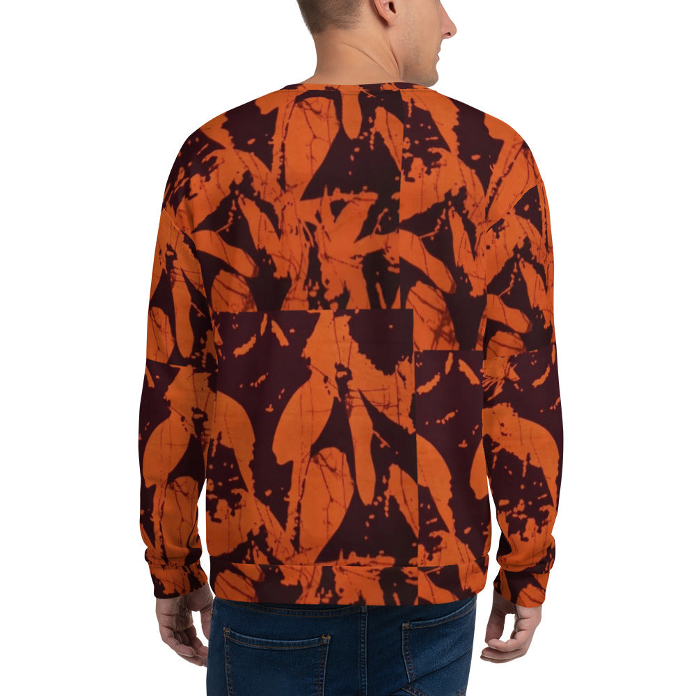 Orange Adire Unisex Sweatshirt