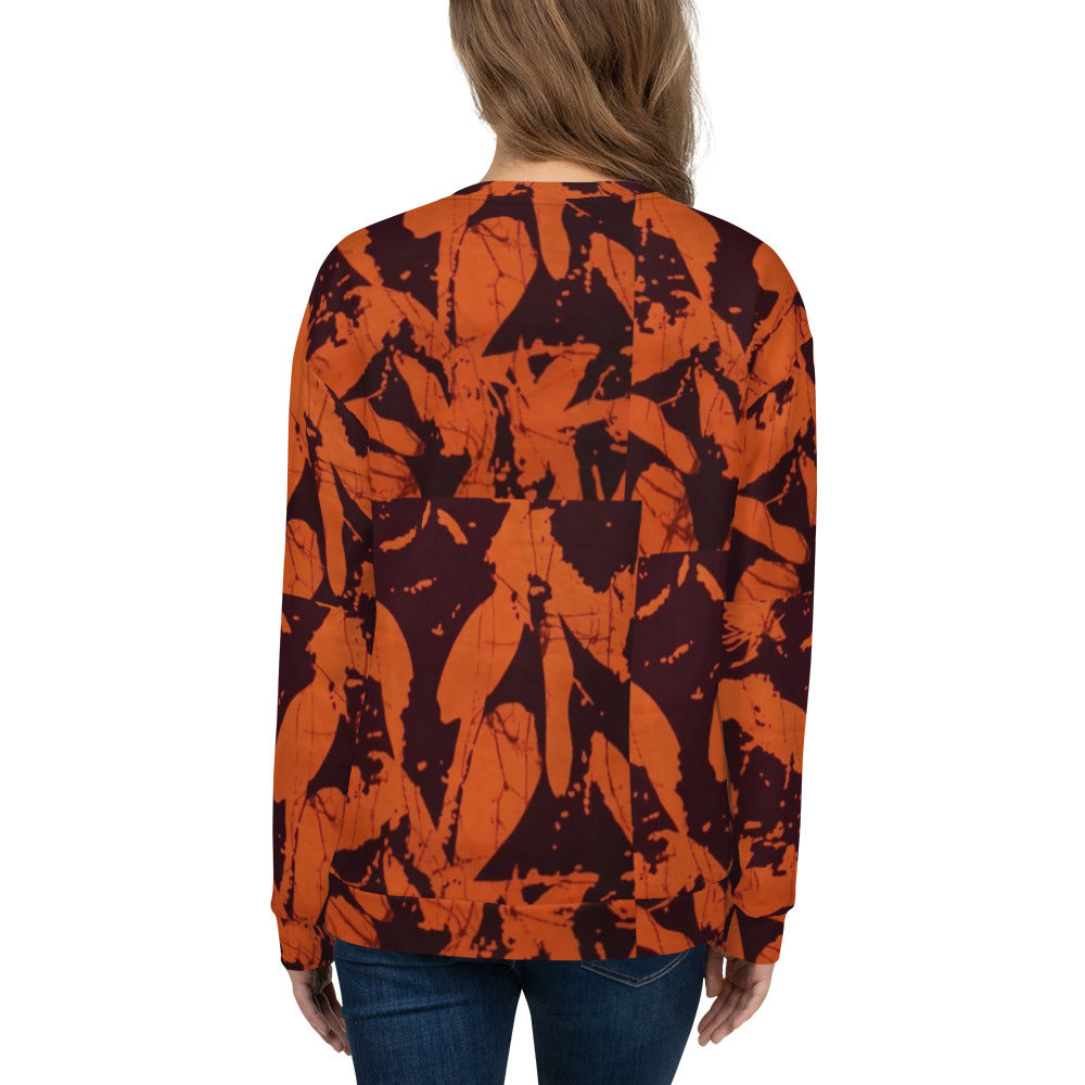 Orange Adire Unisex Sweatshirt