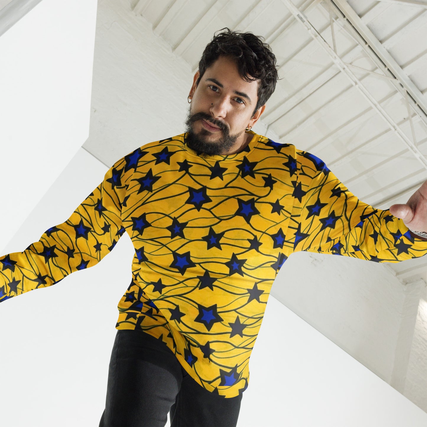 Yellow Blue Star Ankara Unisex Sweatshirt