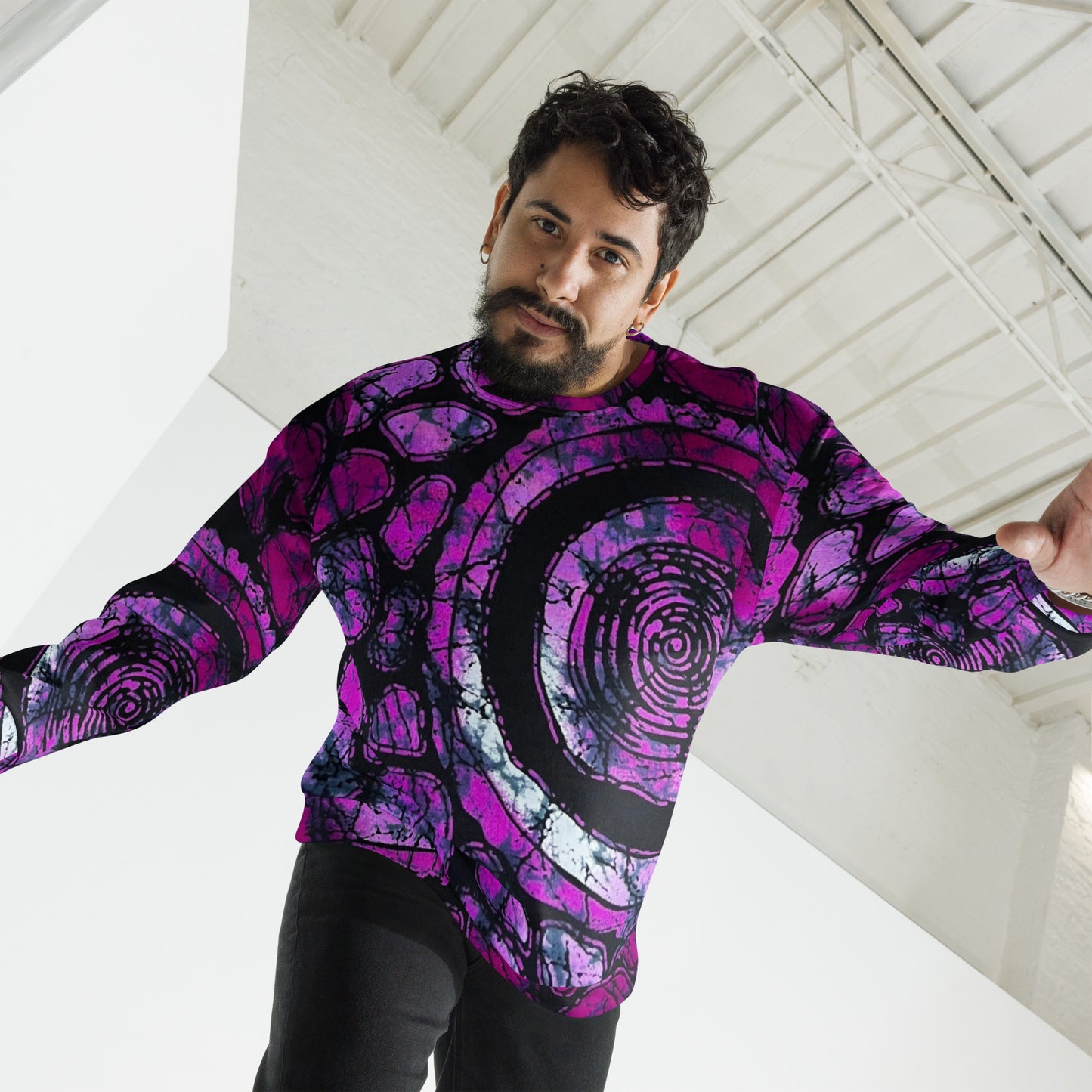 Purple Black Ankara Unisex Sweatshirt