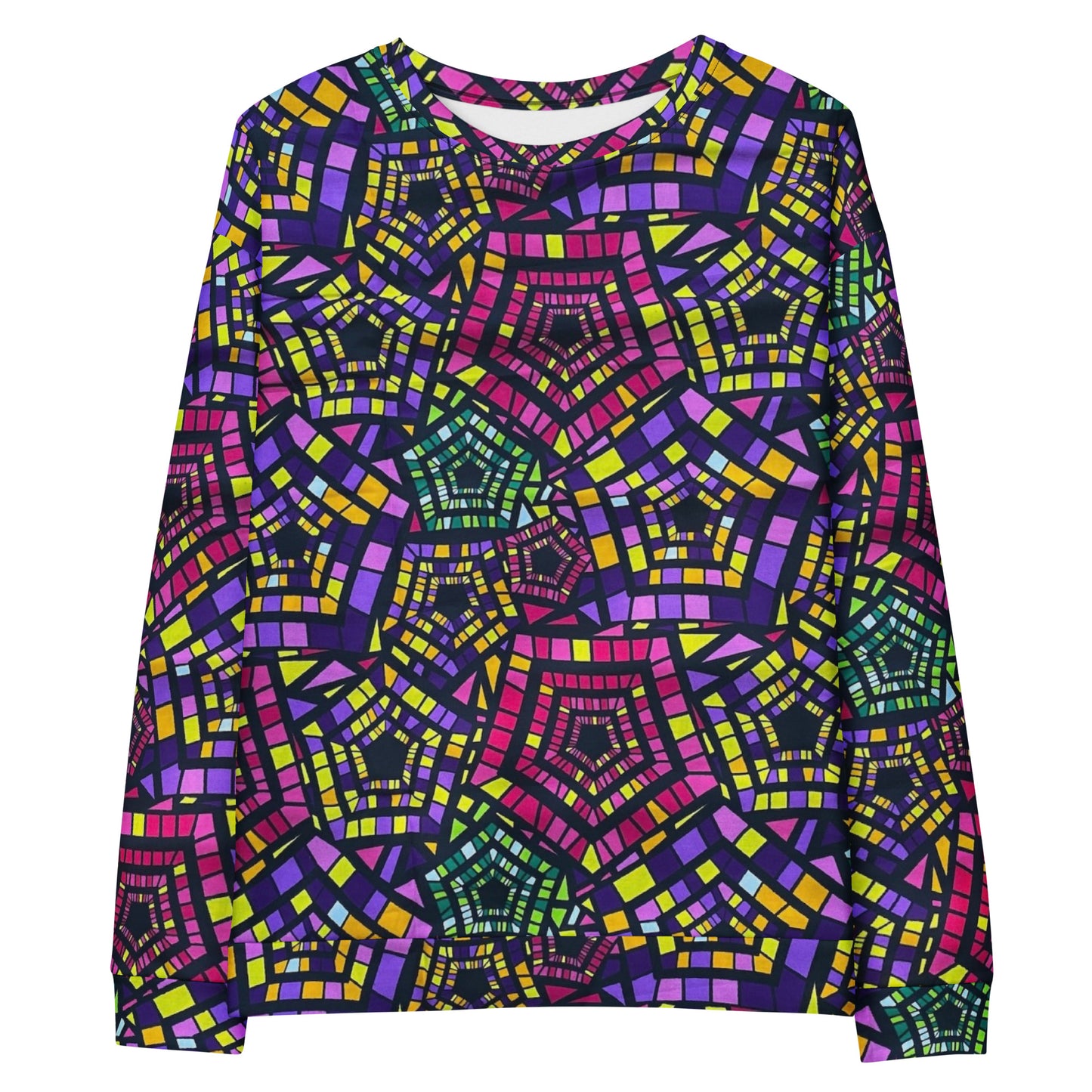 Yellow Pink Green Kente Ankara Unisex Sweatshirt