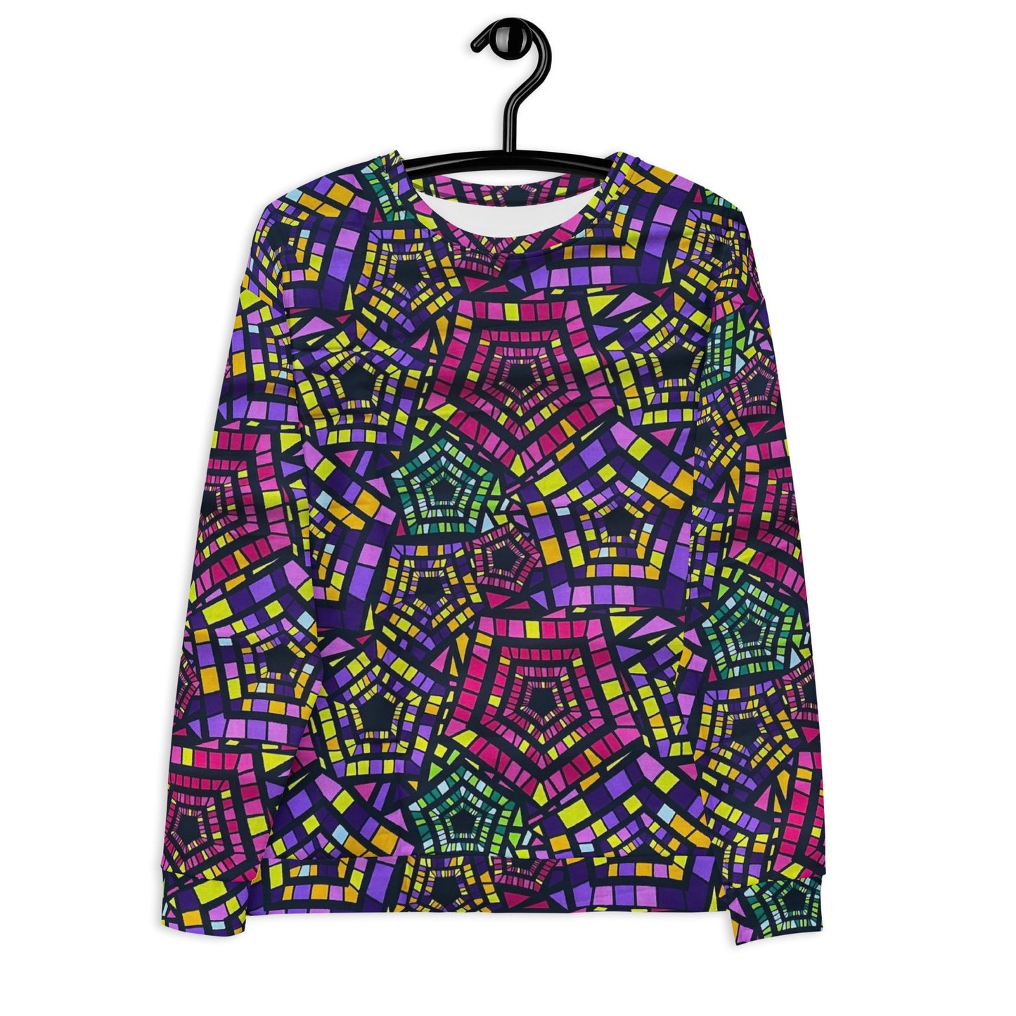 Yellow Pink Green Kente Ankara Unisex Sweatshirt