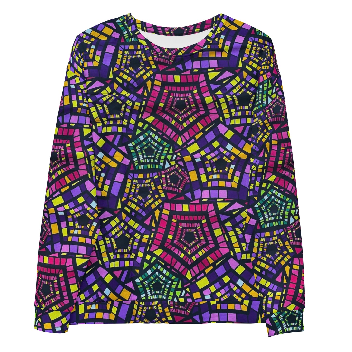 Yellow Pink Green Kente Ankara Unisex Sweatshirt