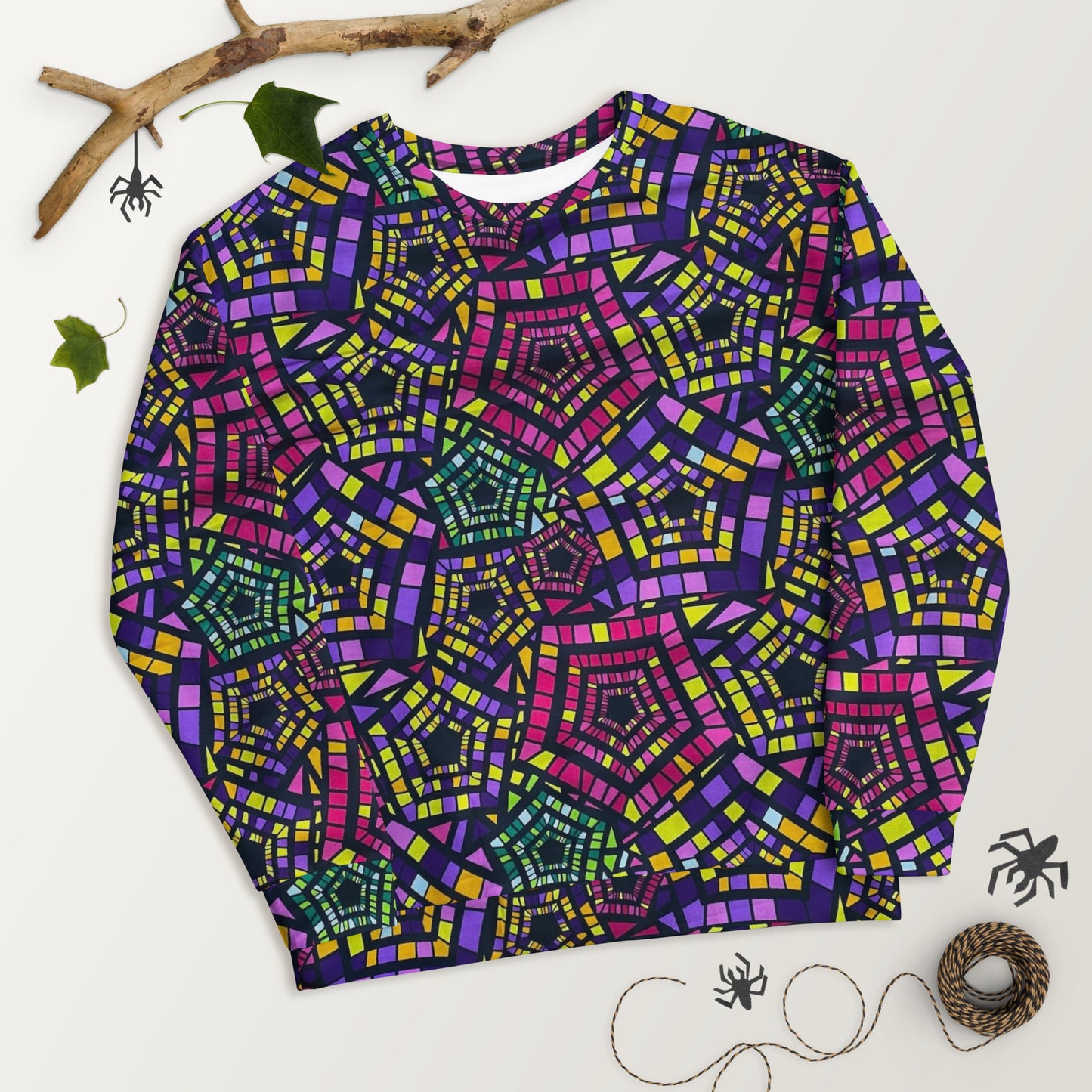 Yellow Pink Green Kente Ankara Unisex Sweatshirt