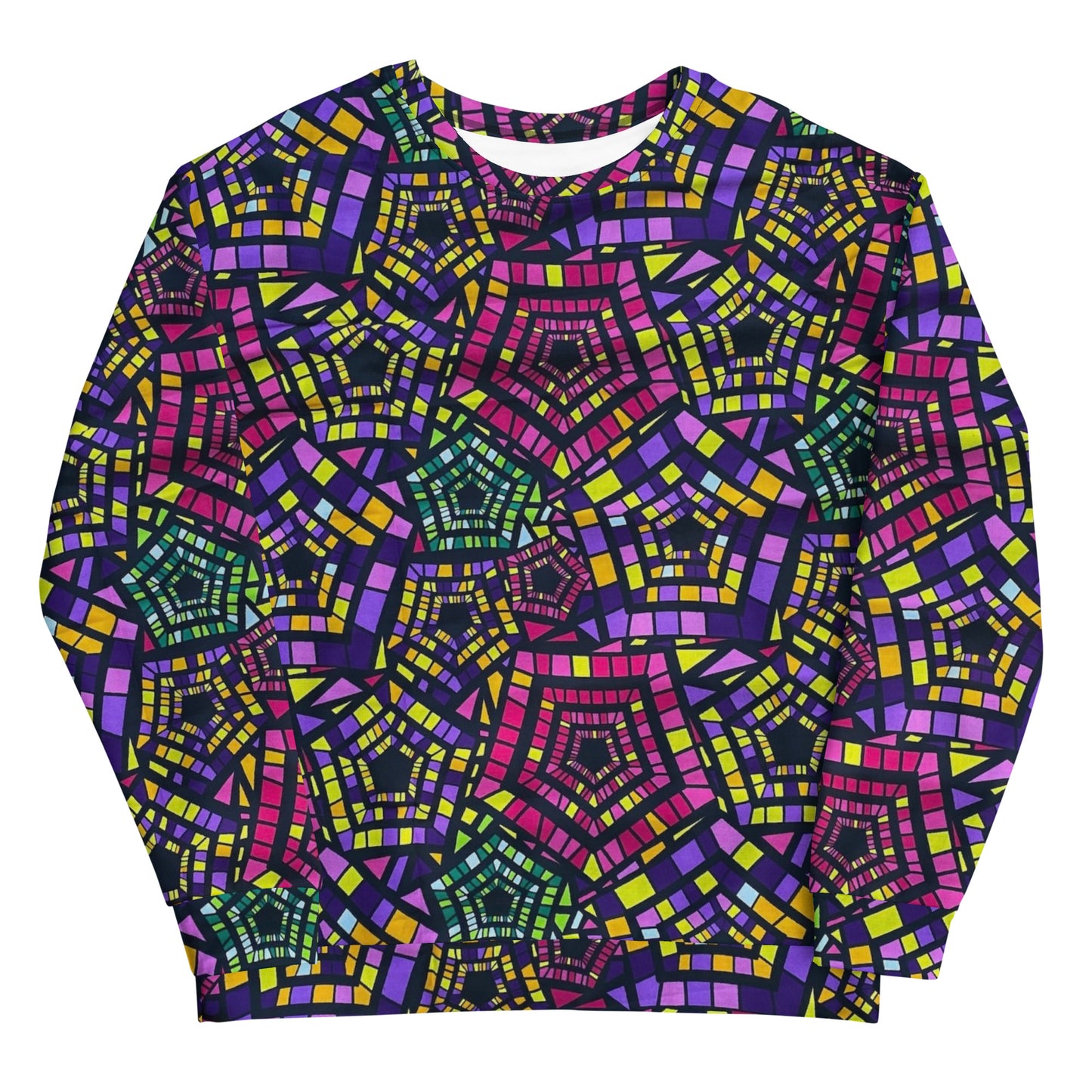 Yellow Pink Green Kente Ankara Unisex Sweatshirt