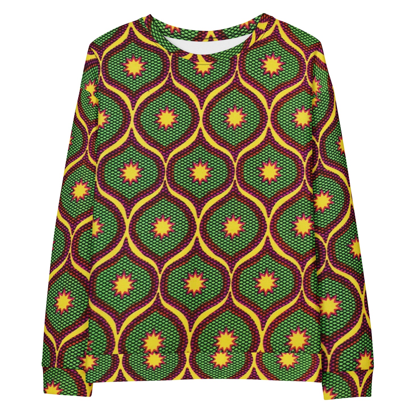 Yellow Green Ankara Unisex Sweatshirt