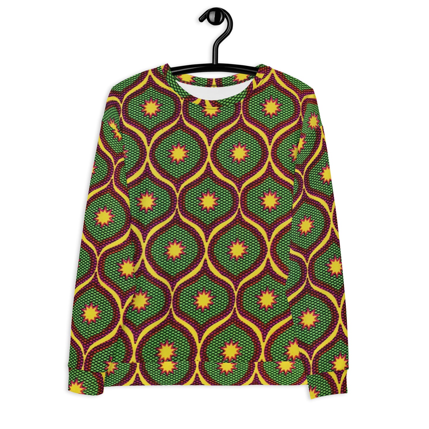 Yellow Green Ankara Unisex Sweatshirt