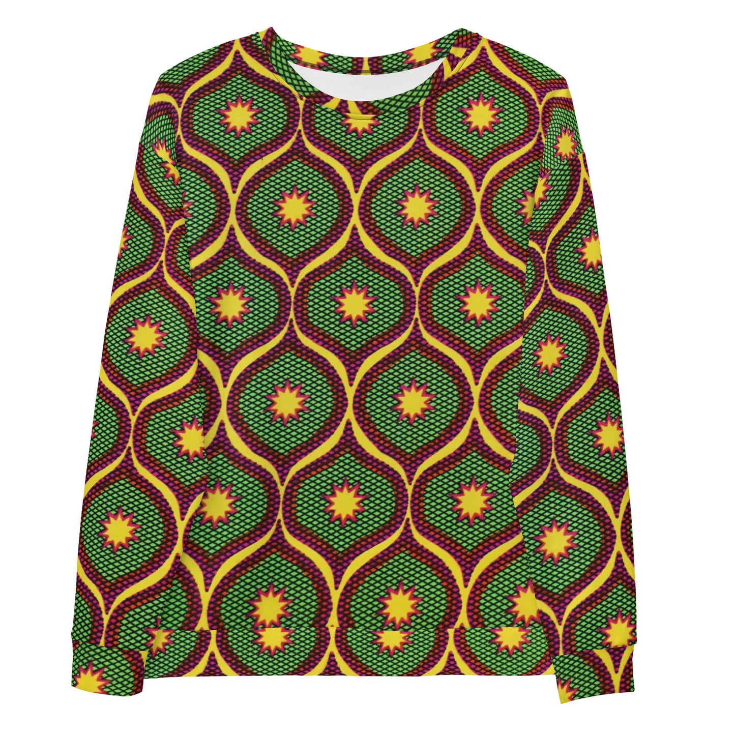 Yellow Green Ankara Unisex Sweatshirt