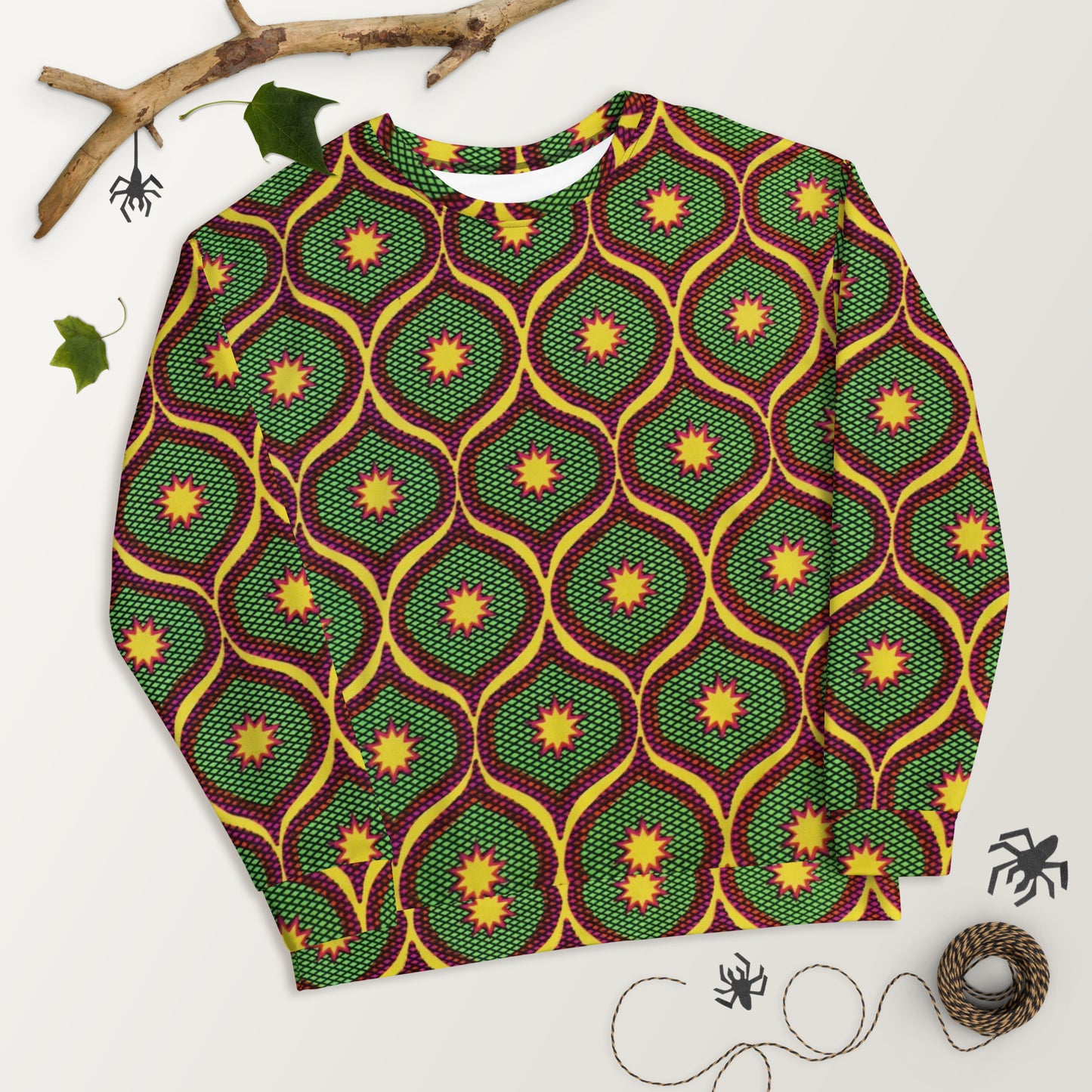 Yellow Green Ankara Unisex Sweatshirt