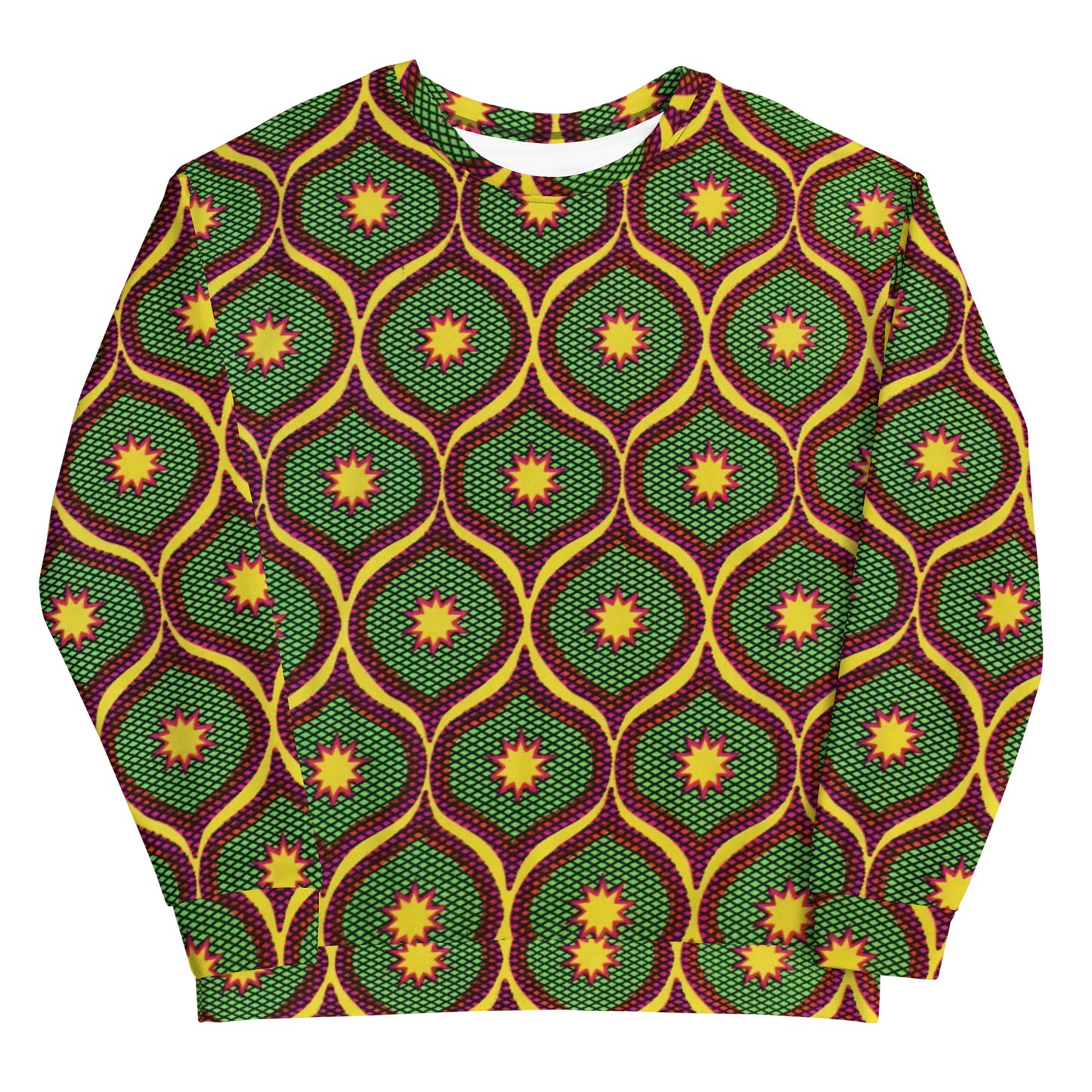 Yellow Green Ankara Unisex Sweatshirt