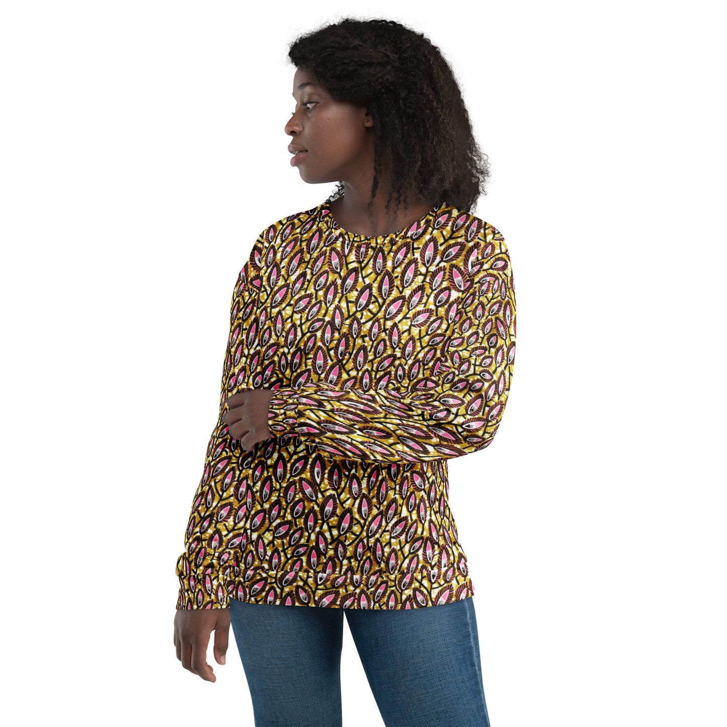 Pink Brown Ankara Unisex Sweatshirt