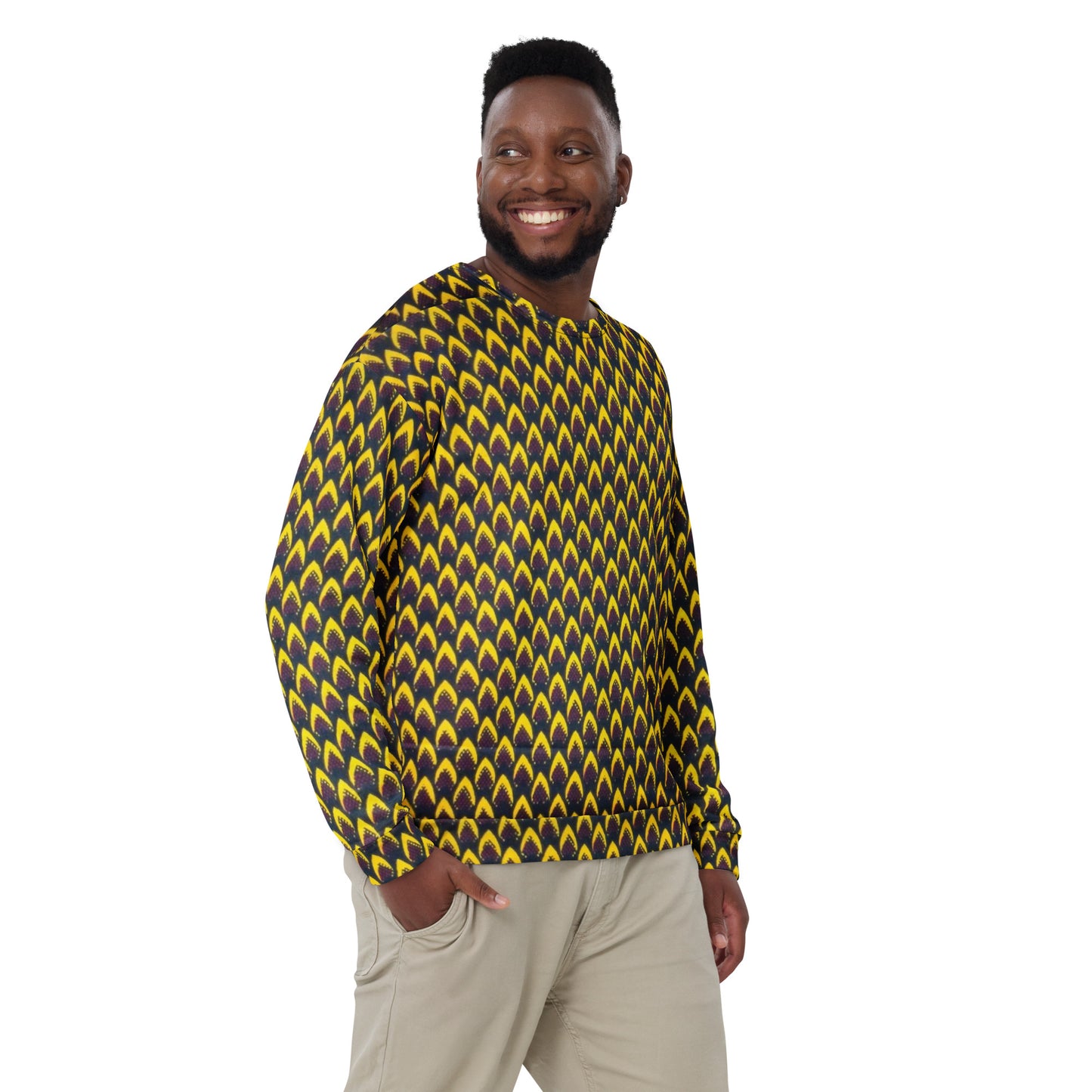 Yellow Flame Ankara Unisex Sweatshirt