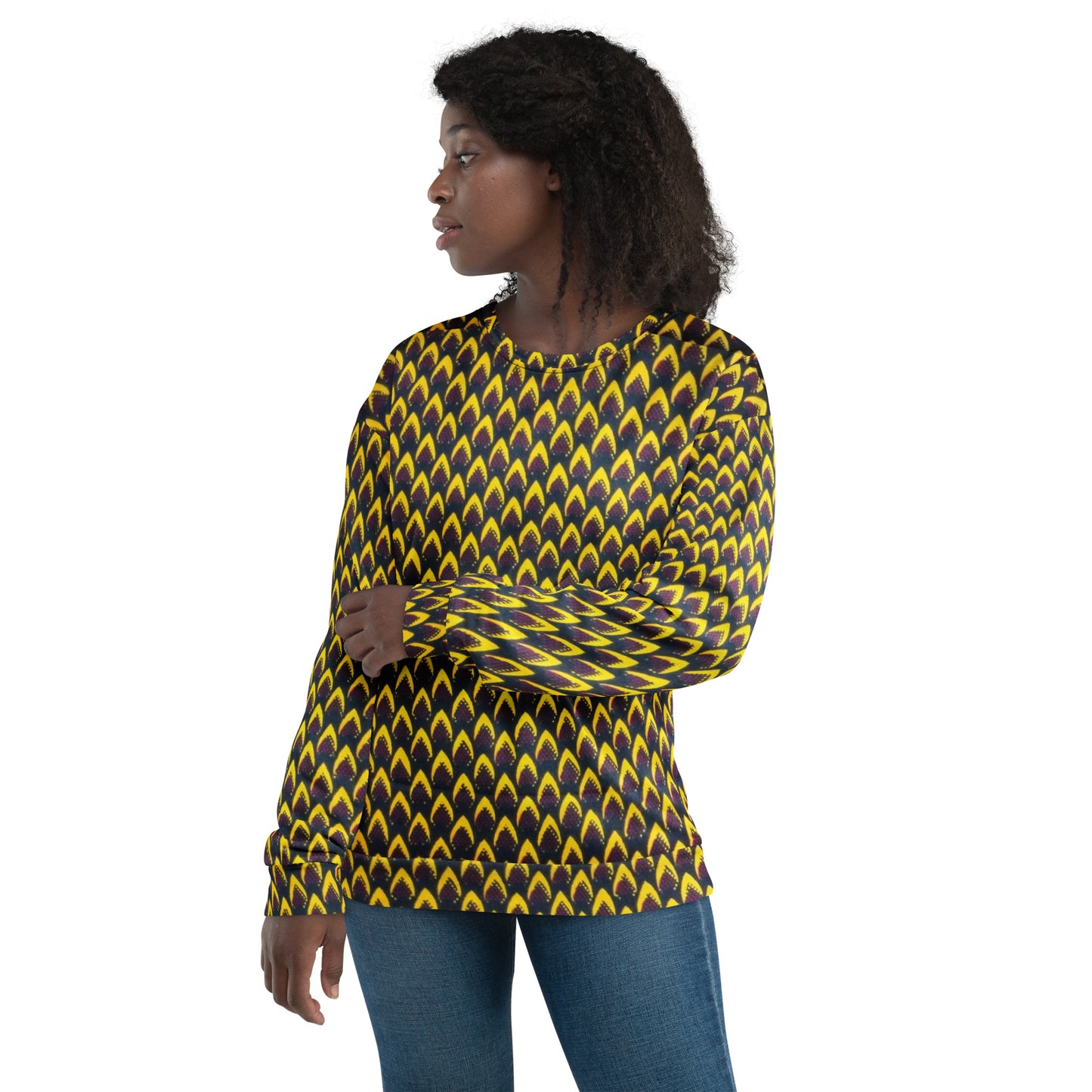 Yellow Flame Ankara Unisex Sweatshirt