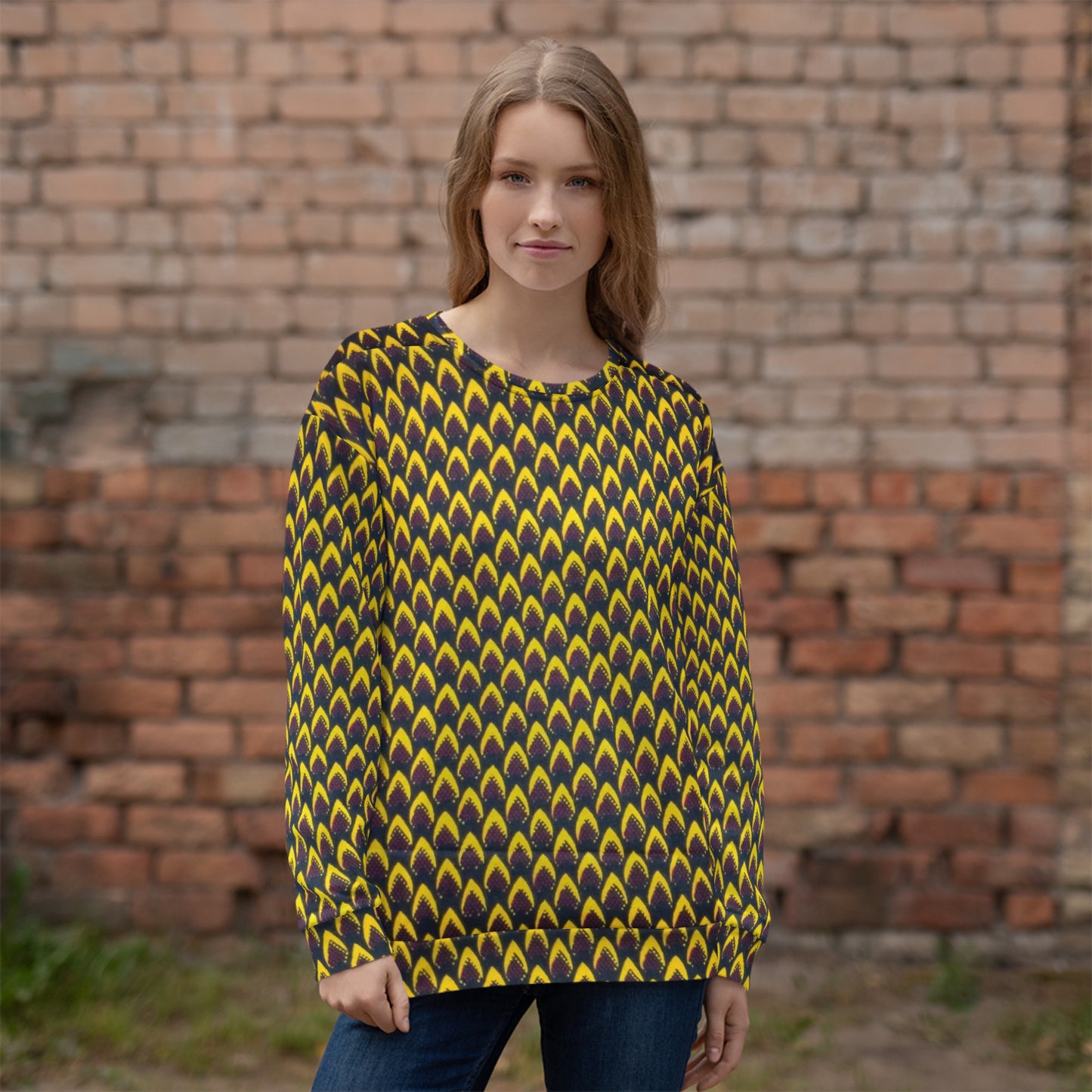 Yellow Flame Ankara Unisex Sweatshirt