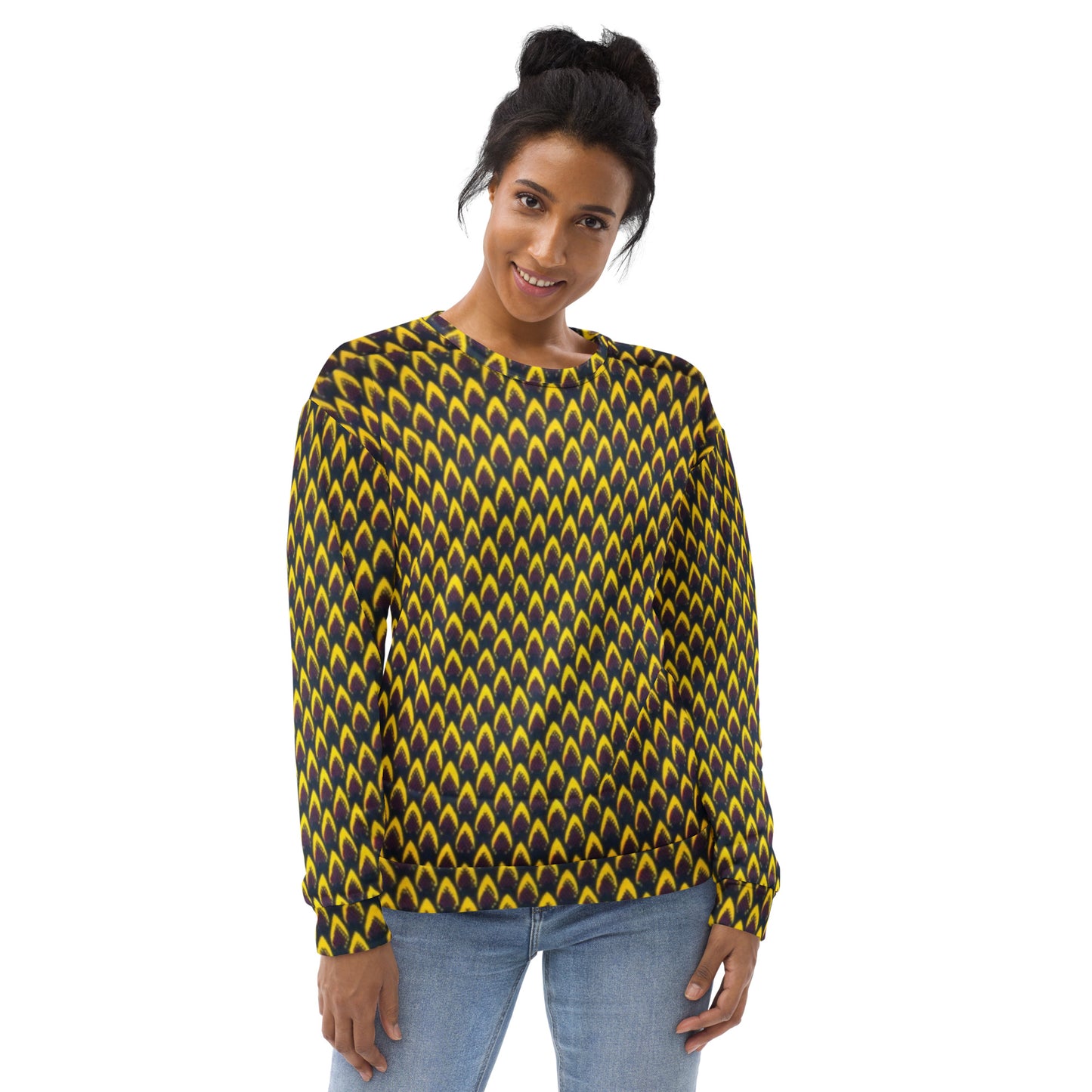 Yellow Flame Ankara Unisex Sweatshirt