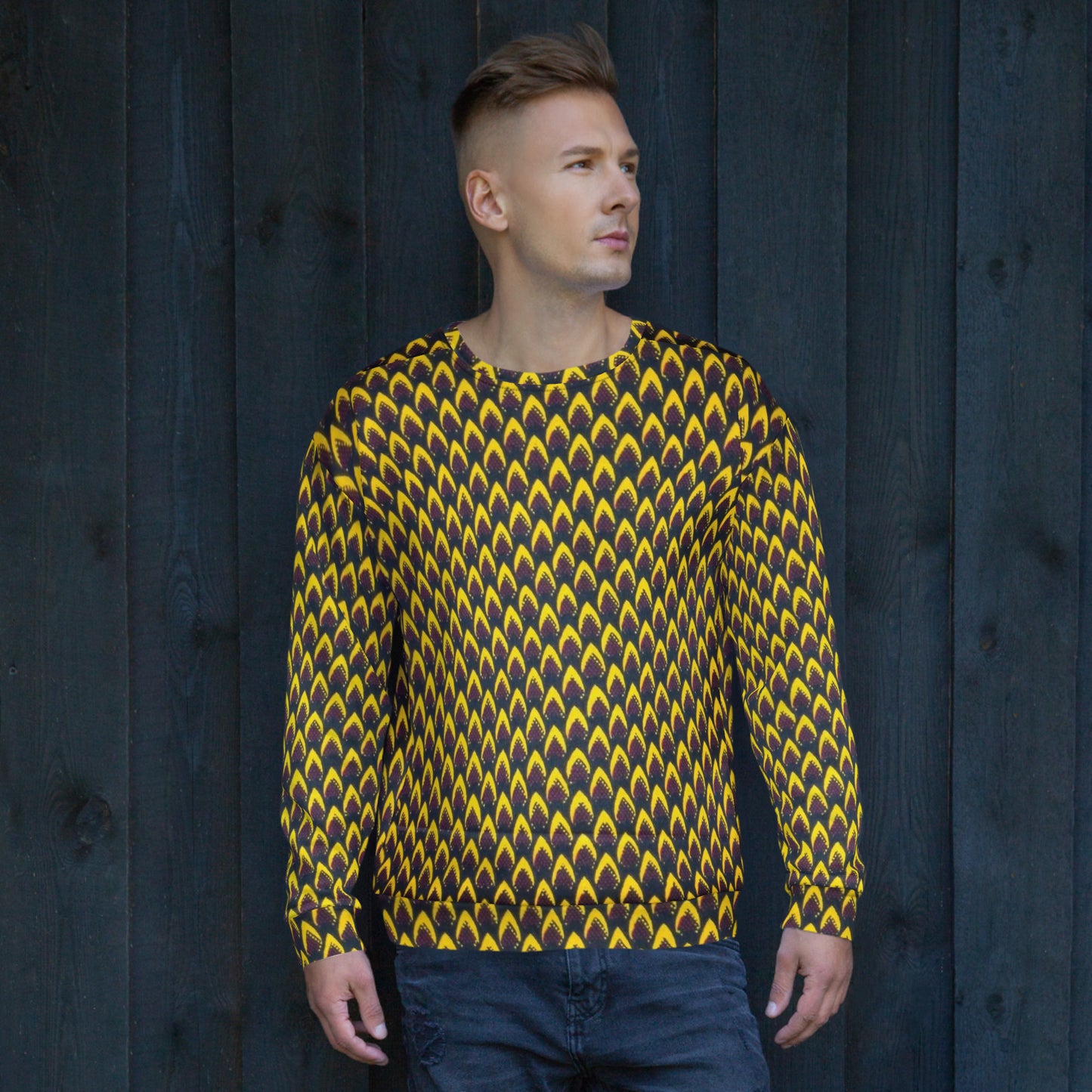 Yellow Flame Ankara Unisex Sweatshirt