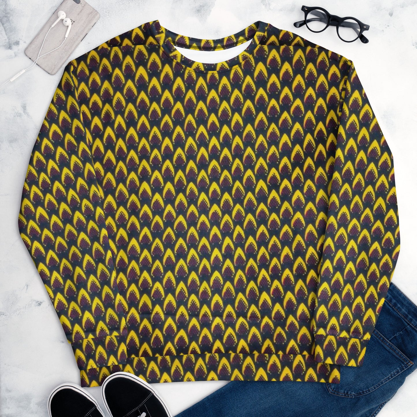 Yellow Flame Ankara Unisex Sweatshirt