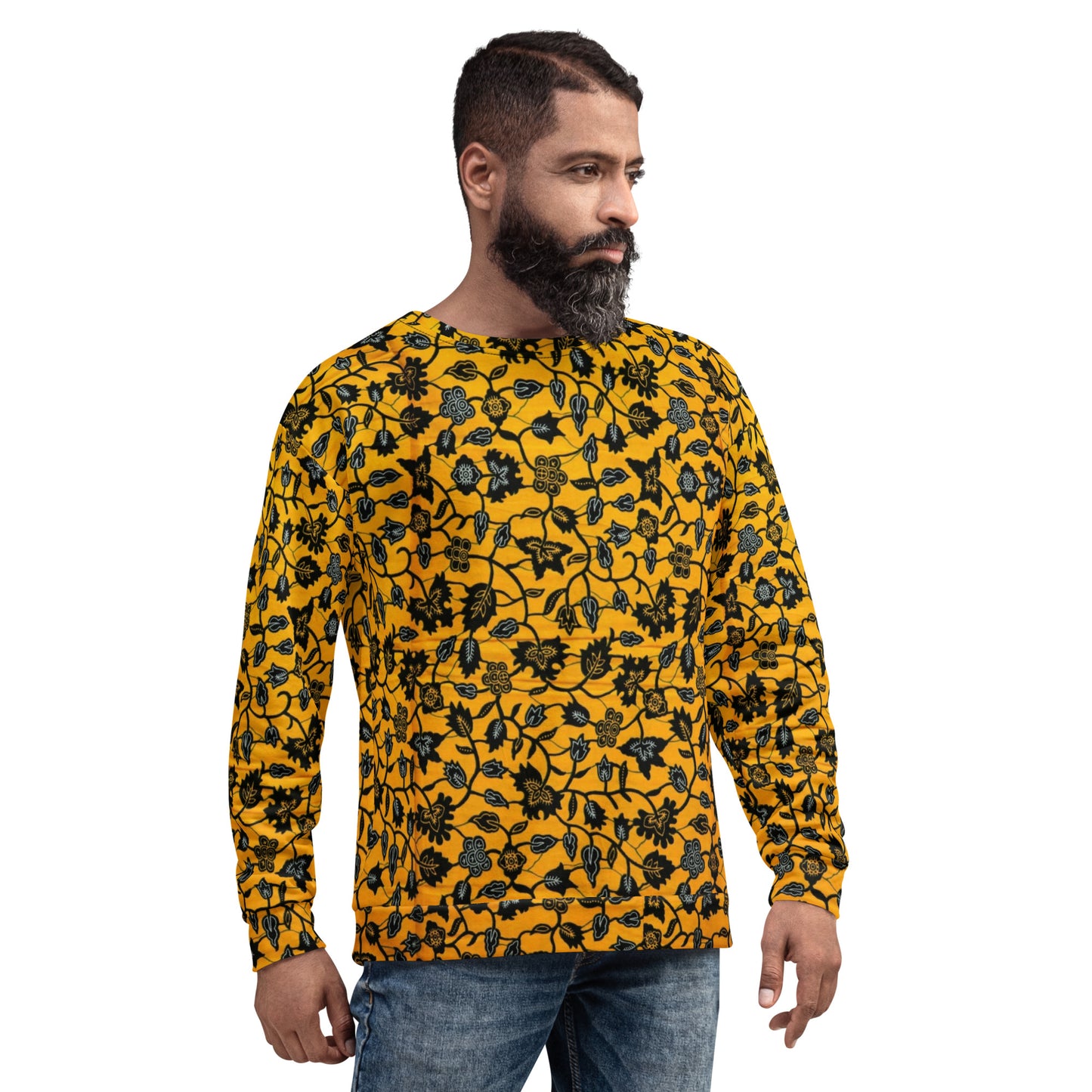 Yellow Leaves Ankara Unisex Sweatshirt