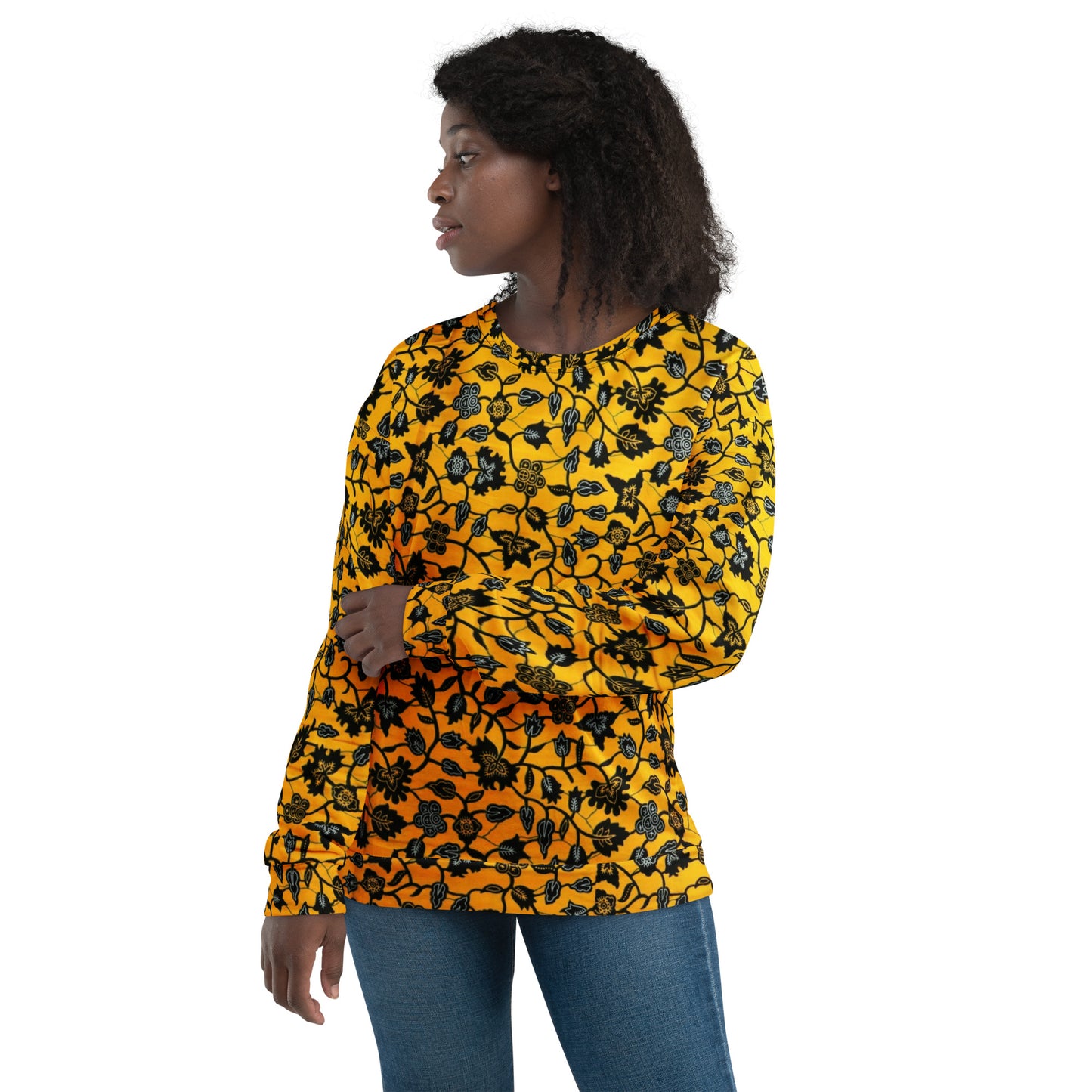 Yellow Leaves Ankara Unisex Sweatshirt