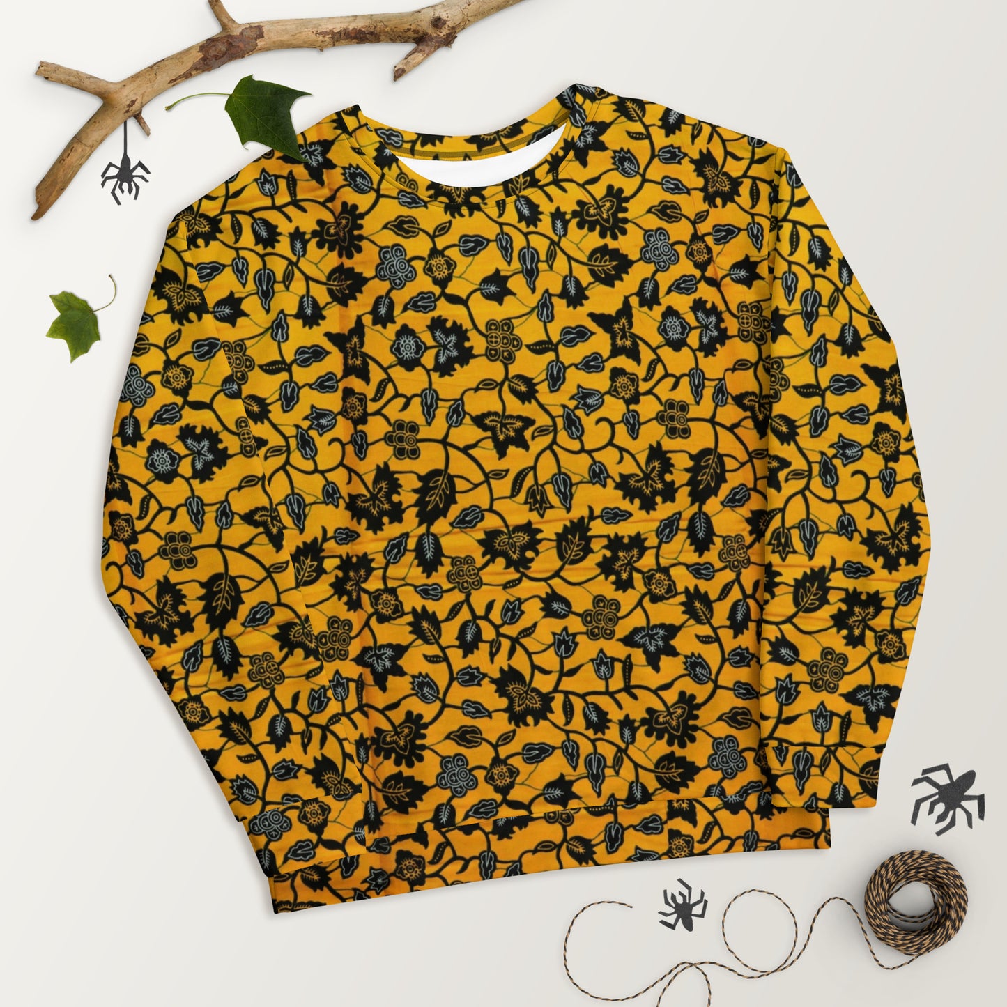 Yellow Leaves Ankara Unisex Sweatshirt