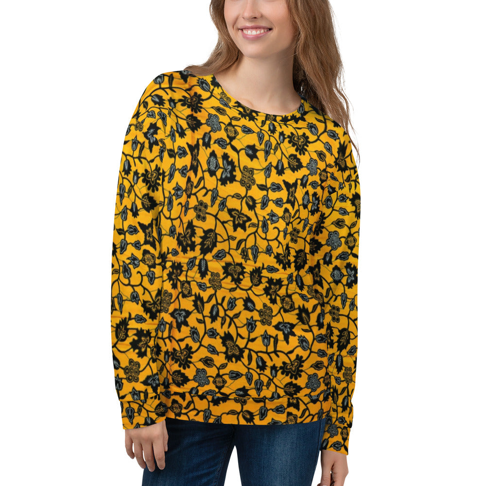 Yellow Leaves Ankara Unisex Sweatshirt