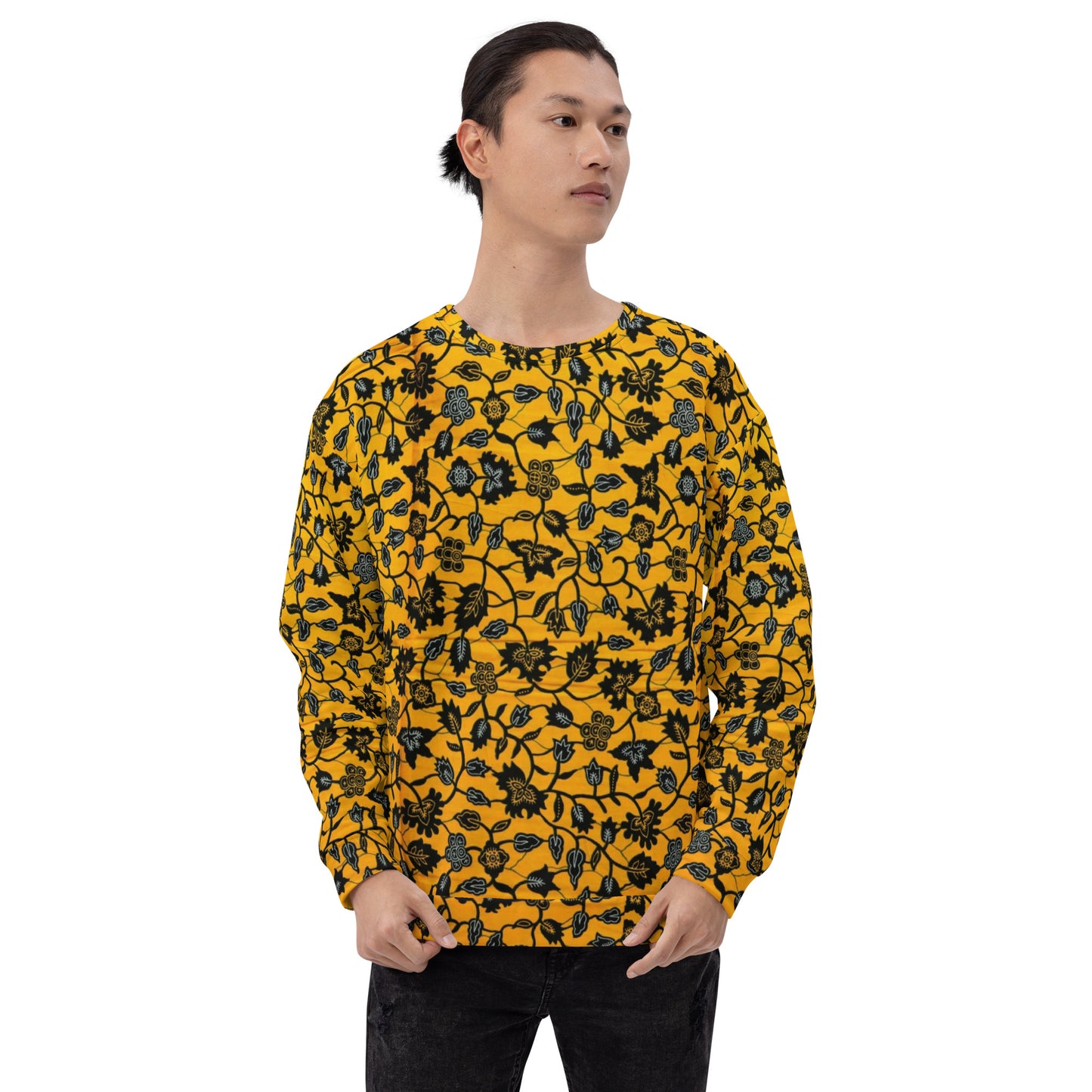 Yellow Leaves Ankara Unisex Sweatshirt