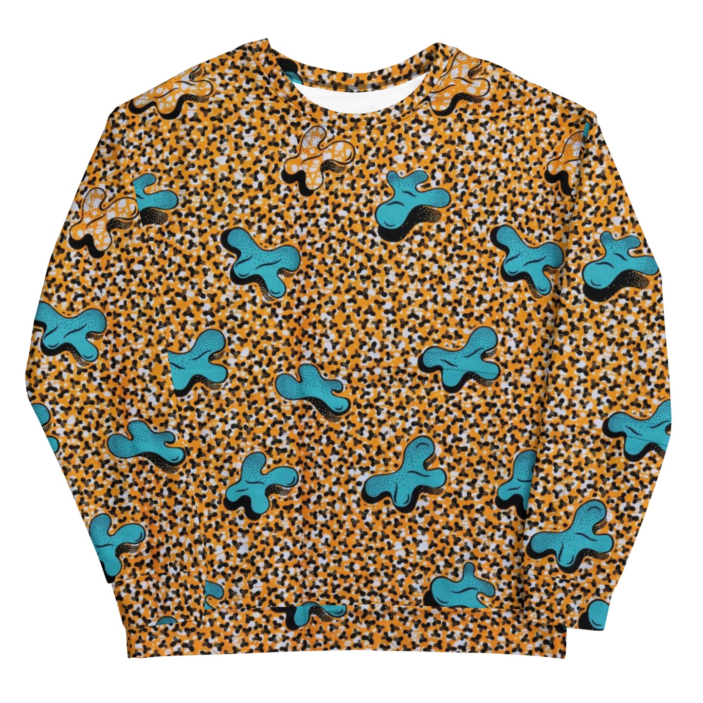 Sky Blue Pale Orange Ankara Unisex Sweatshirt