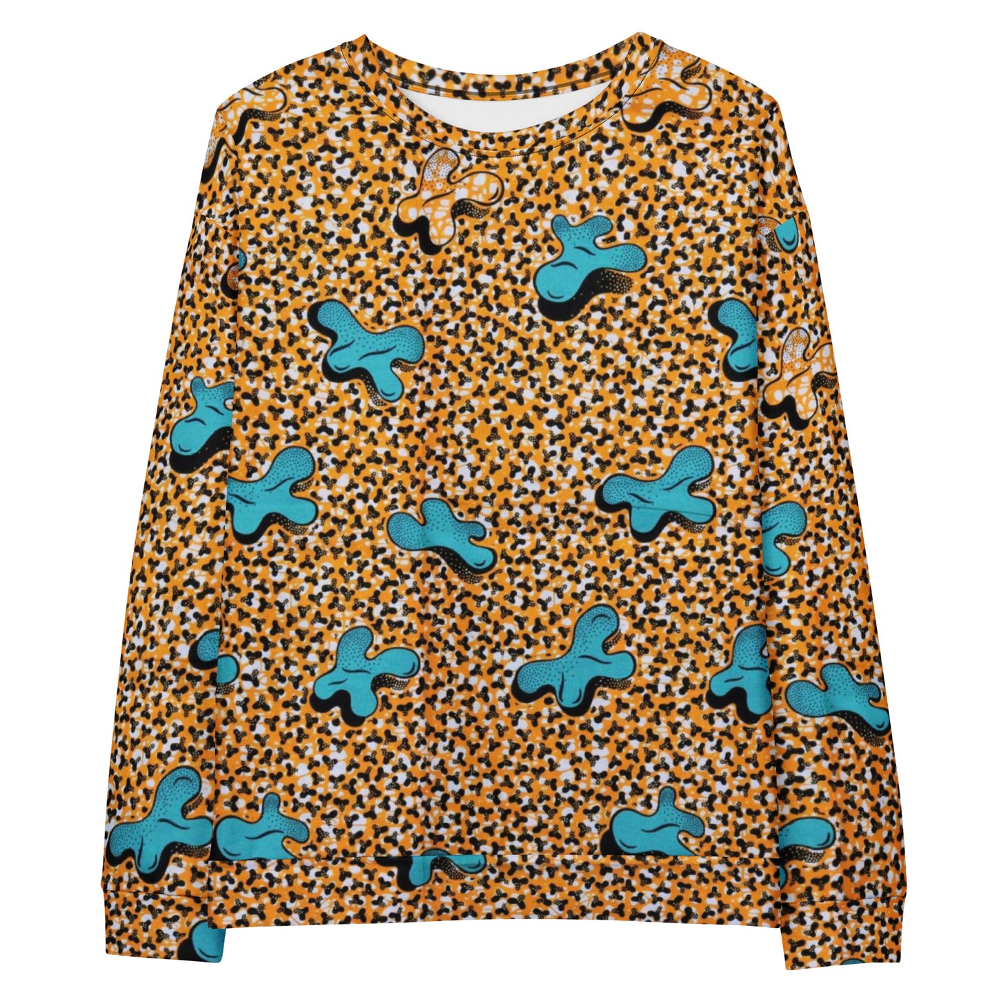 Sky Blue Pale Orange Ankara Unisex Sweatshirt