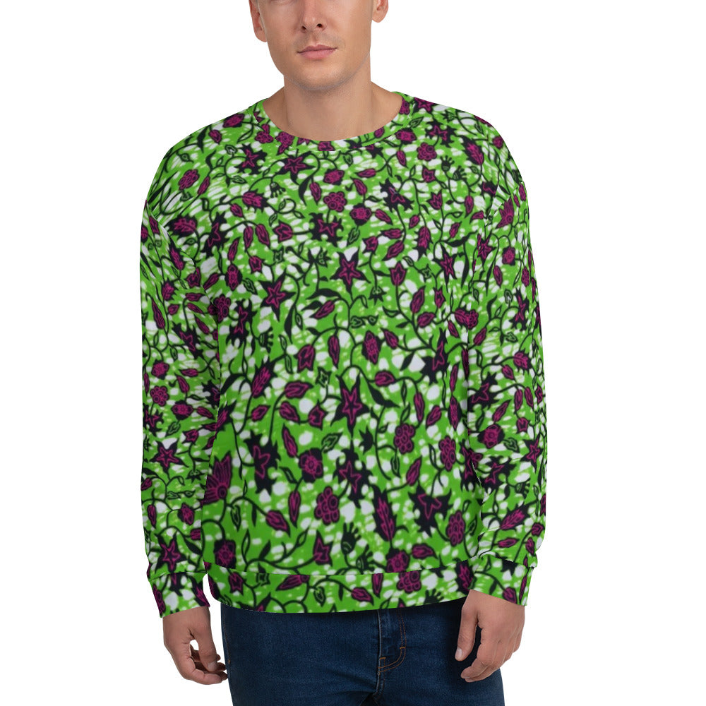 Green Burgundy Ankara Unisex Sweatshirt