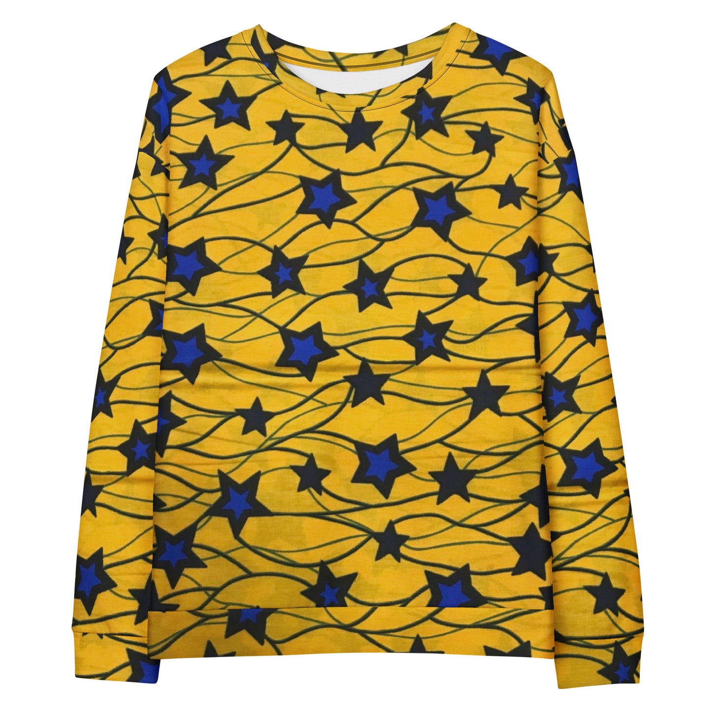 Yellow Blue Star Ankara Unisex Sweatshirt