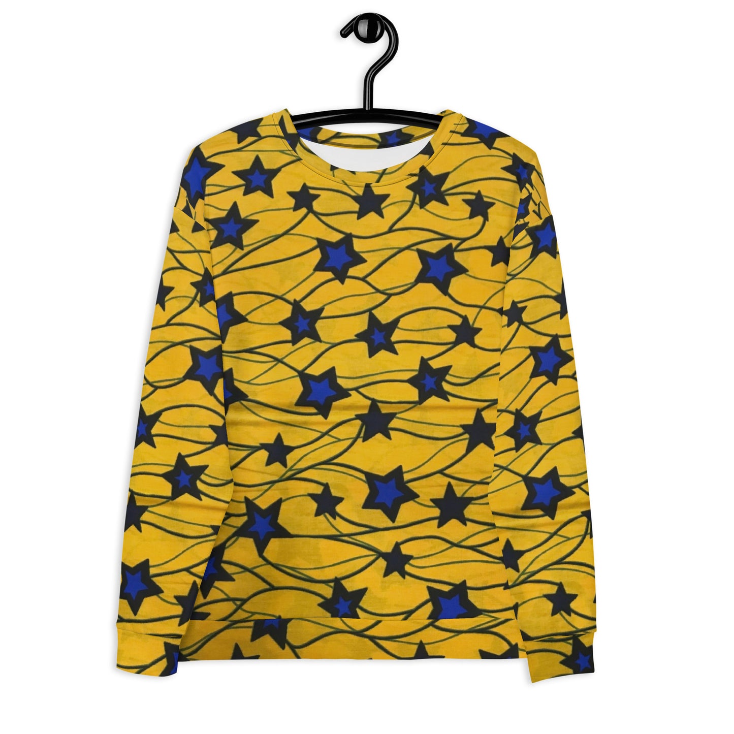 Yellow Blue Star Ankara Unisex Sweatshirt