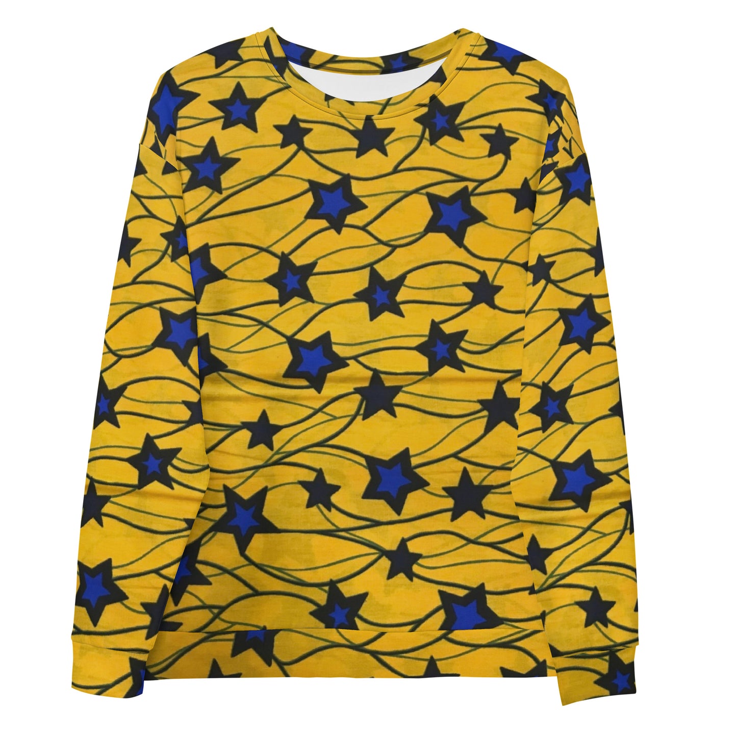 Yellow Blue Star Ankara Unisex Sweatshirt