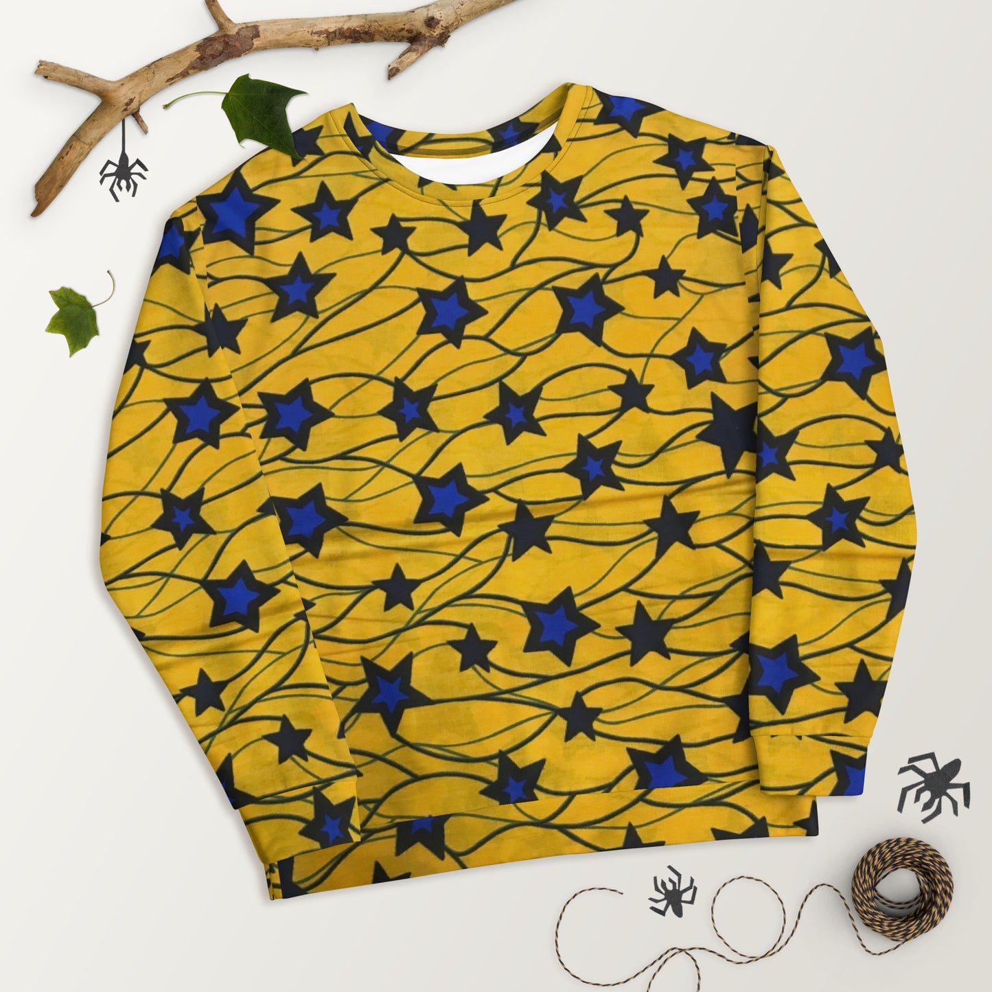 Yellow Blue Star Ankara Unisex Sweatshirt