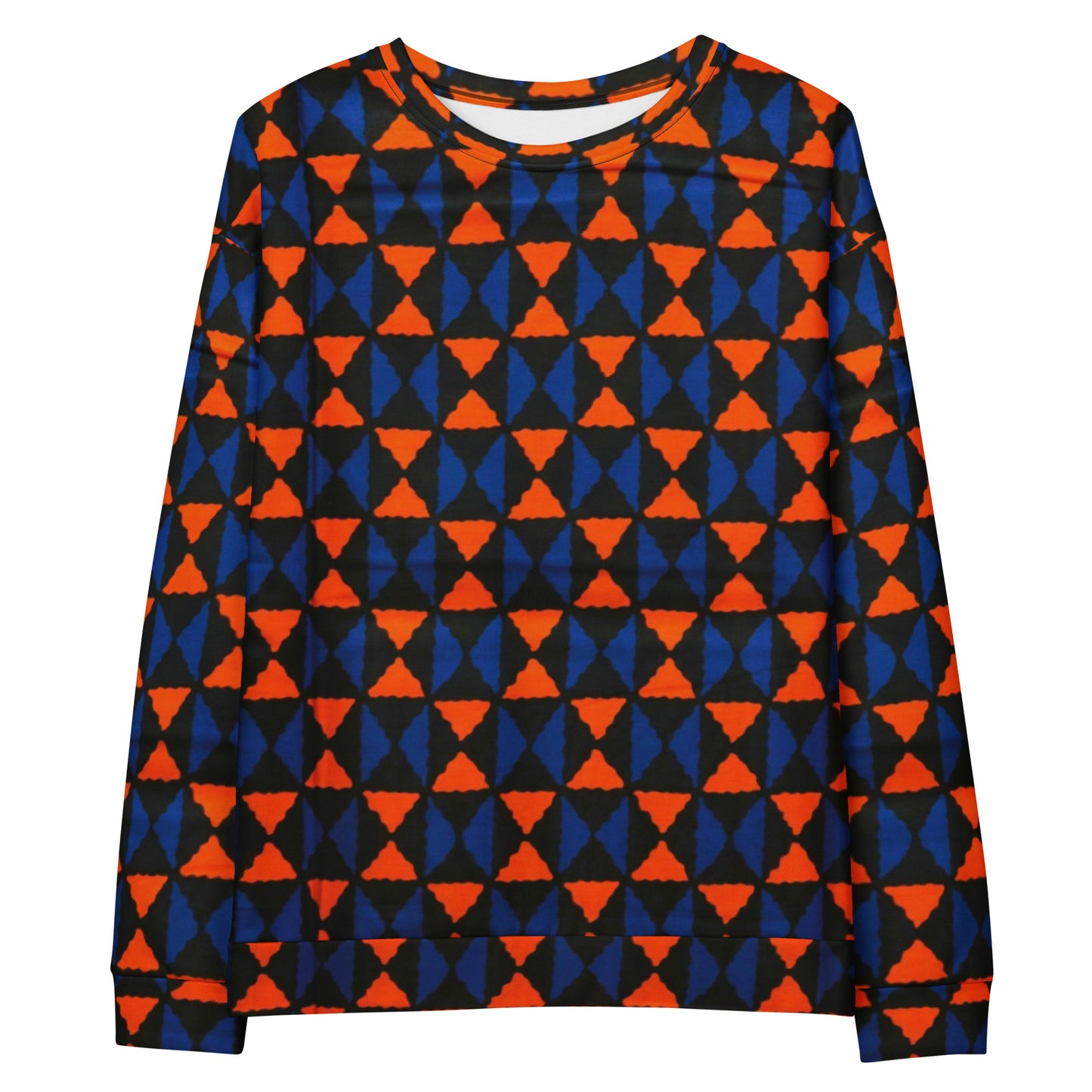 Orange Blue Triangle Ankara Unisex Sweatshirt