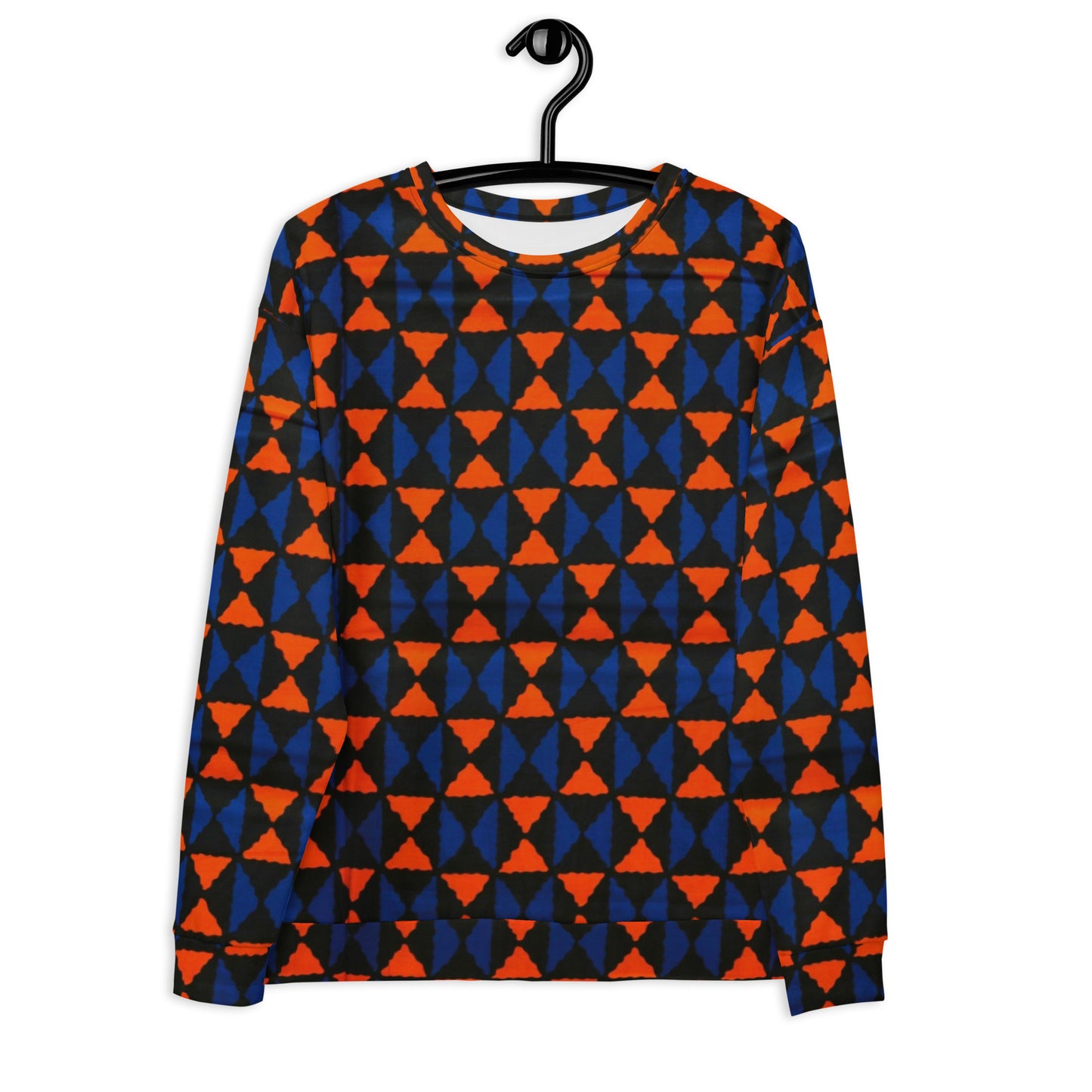 Orange Blue Triangle Ankara Unisex Sweatshirt