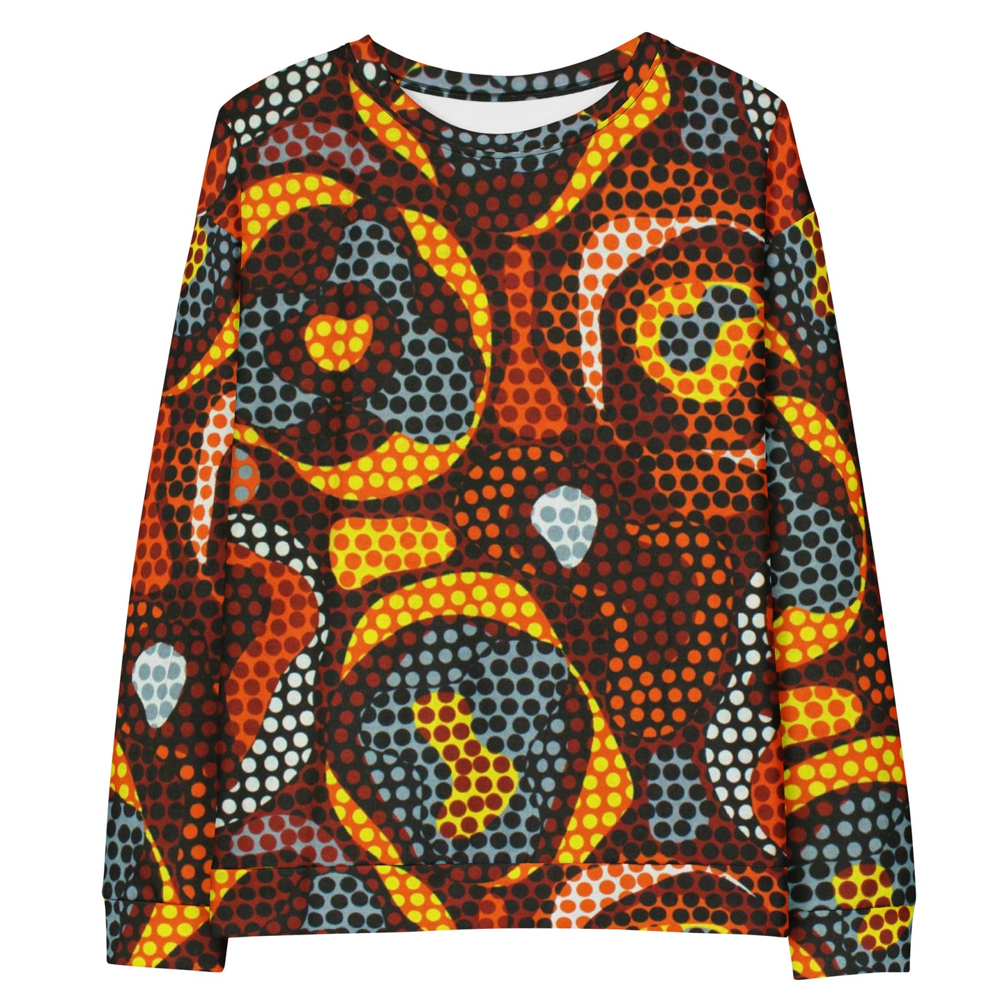 Multicolour Orange Abstract Ankara Unisex Sweatshirt