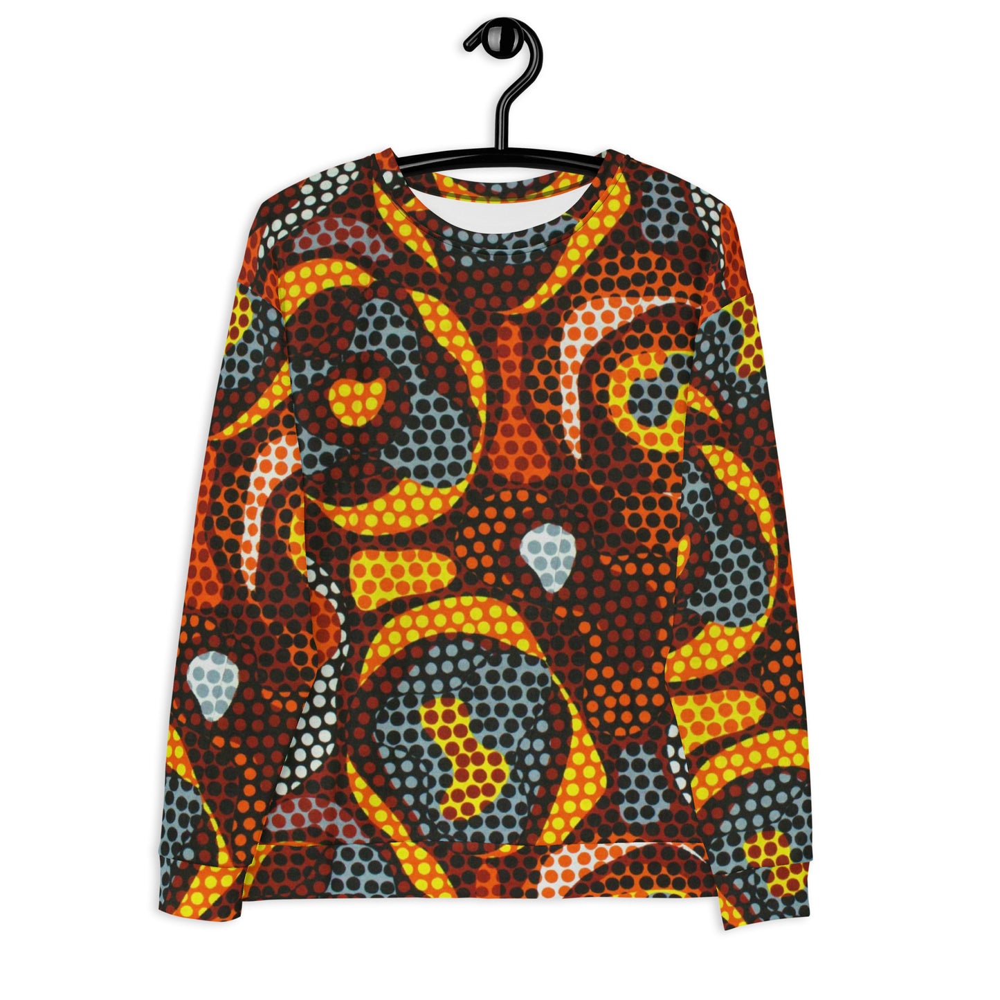 Multicolour Orange Abstract Ankara Unisex Sweatshirt