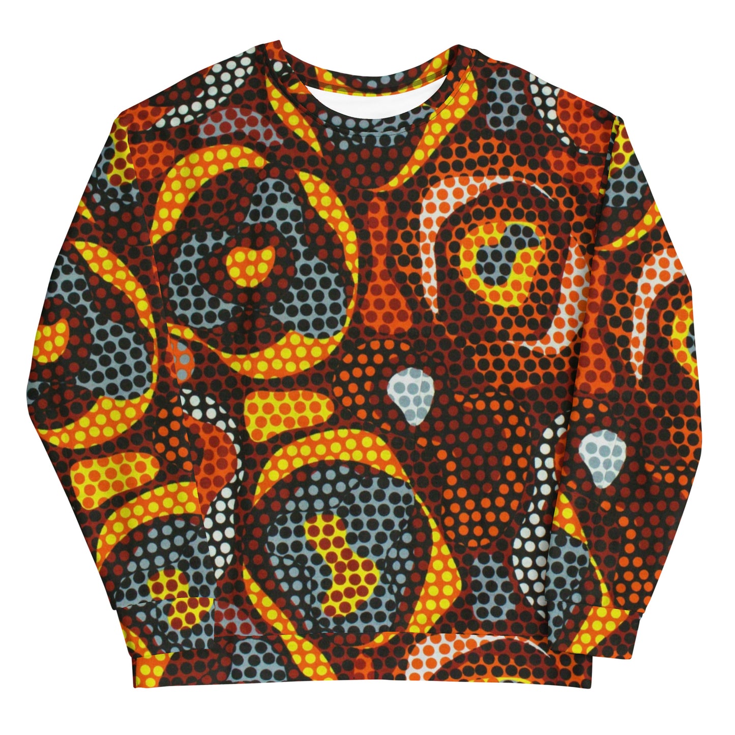 Multicolour Orange Abstract Ankara Unisex Sweatshirt