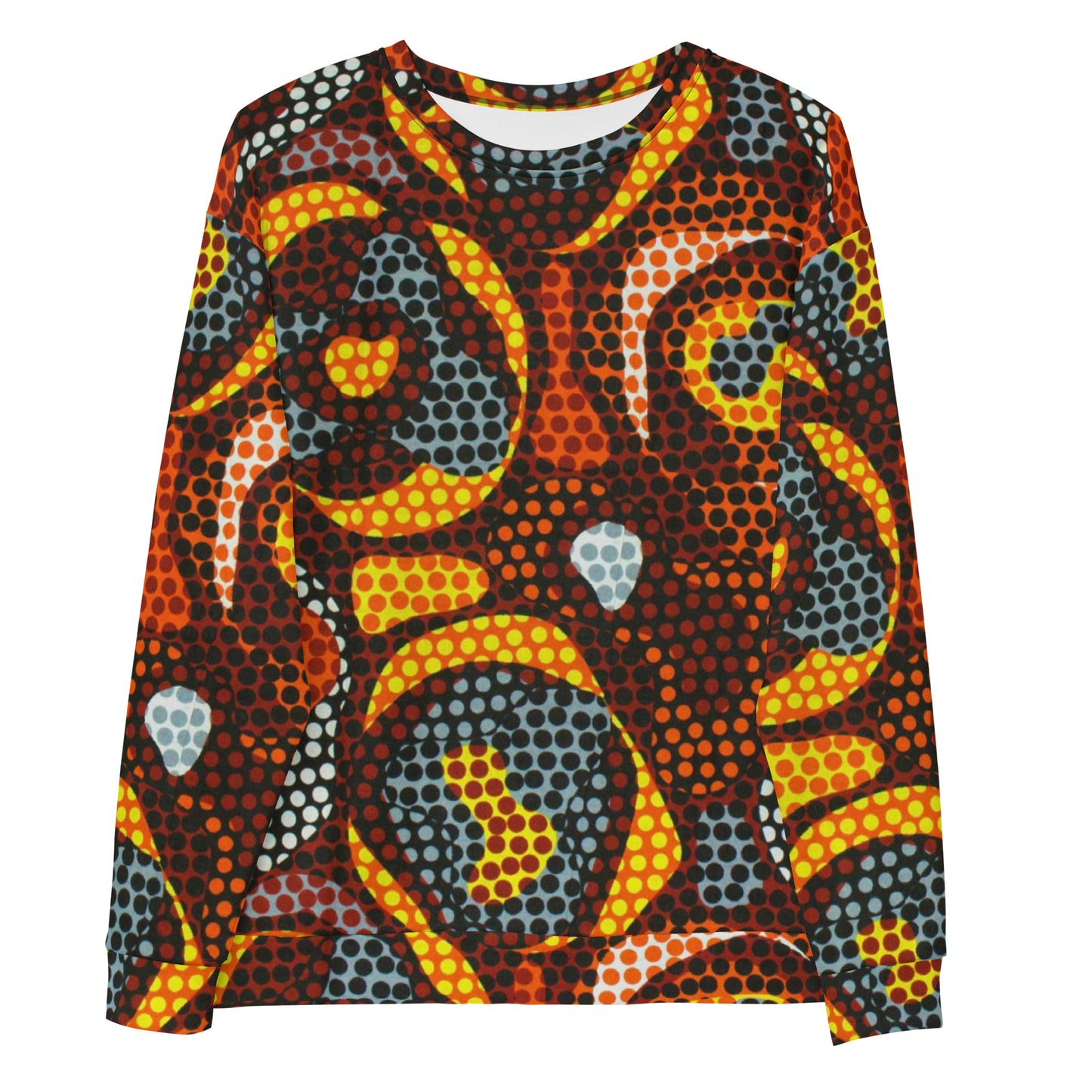 Multicolour Orange Abstract Ankara Unisex Sweatshirt