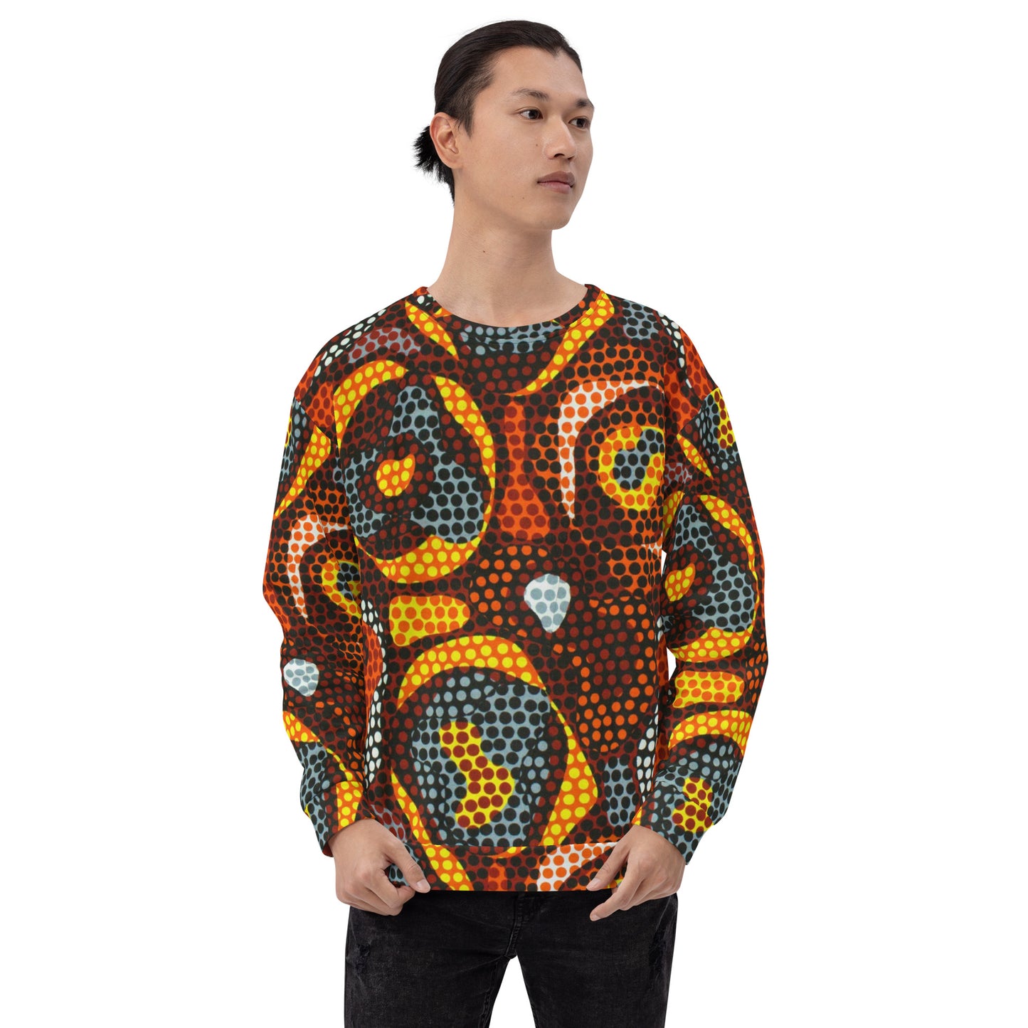 Multicolour Orange Abstract Ankara Unisex Sweatshirt